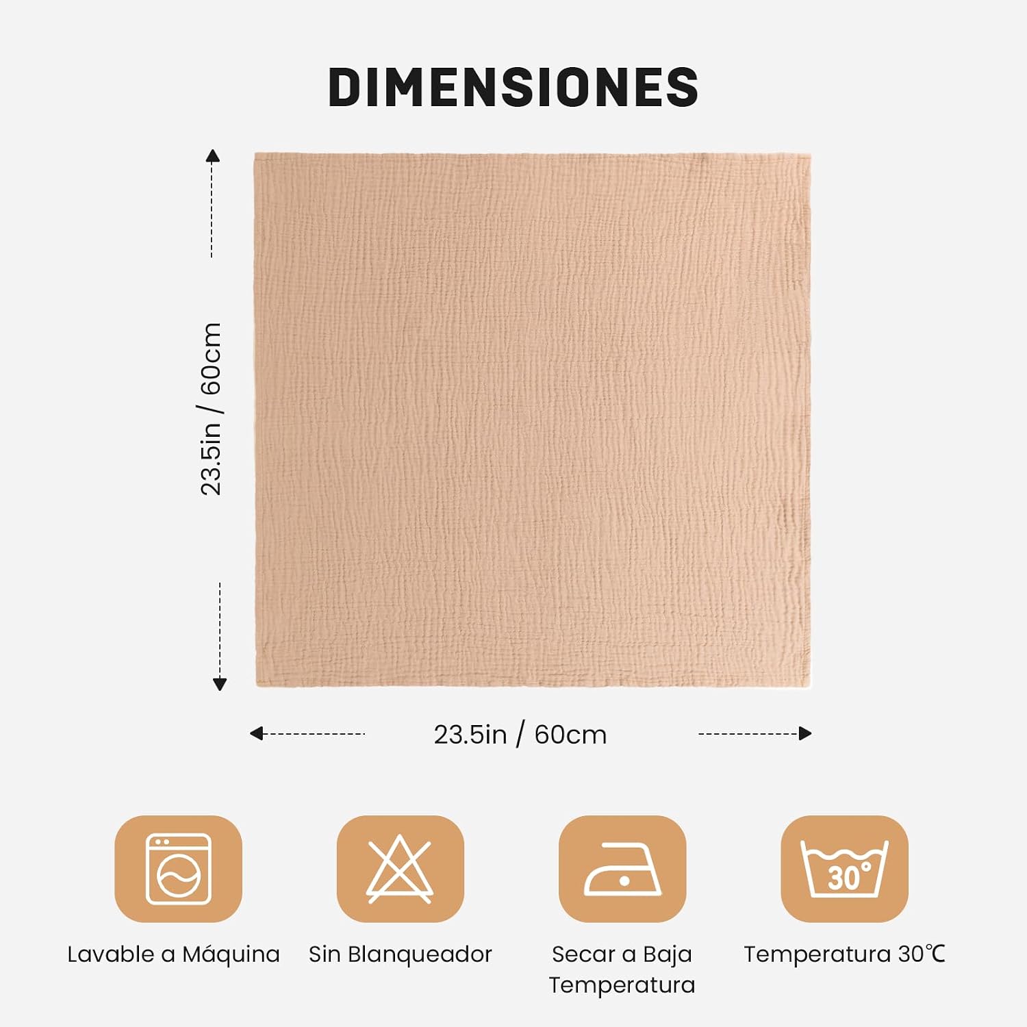 Thumbnail 5 de IKWOLETI Muselinas Bebe 60x60 4 uds