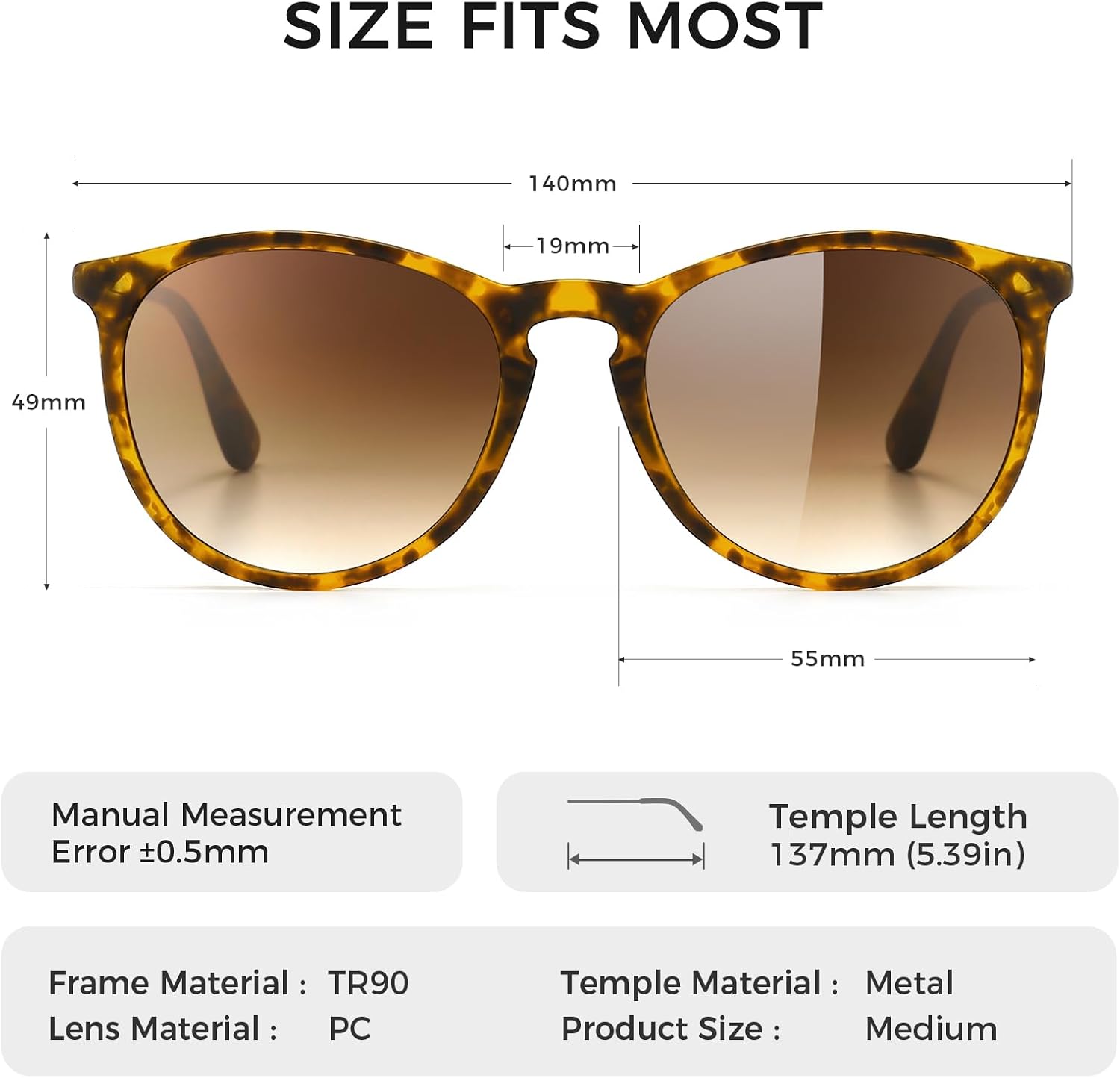 Thumbnail 4 de SUNGAIT Vintage Runde Damen Sonnenbrille
