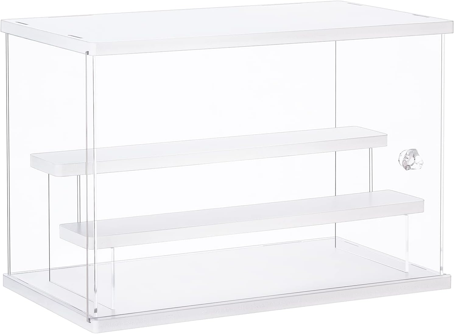 Detalle de FHMIDIC Acryl Vitrine: Transparente Schaubox mit 2 Leiterregalen für Sammlerstücke