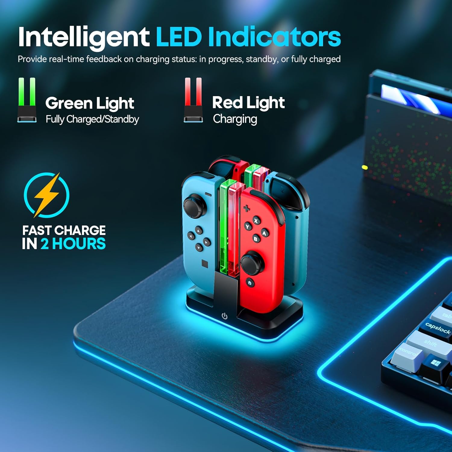 Thumbnail 1 de Joy-Con charging dock with RGB lights