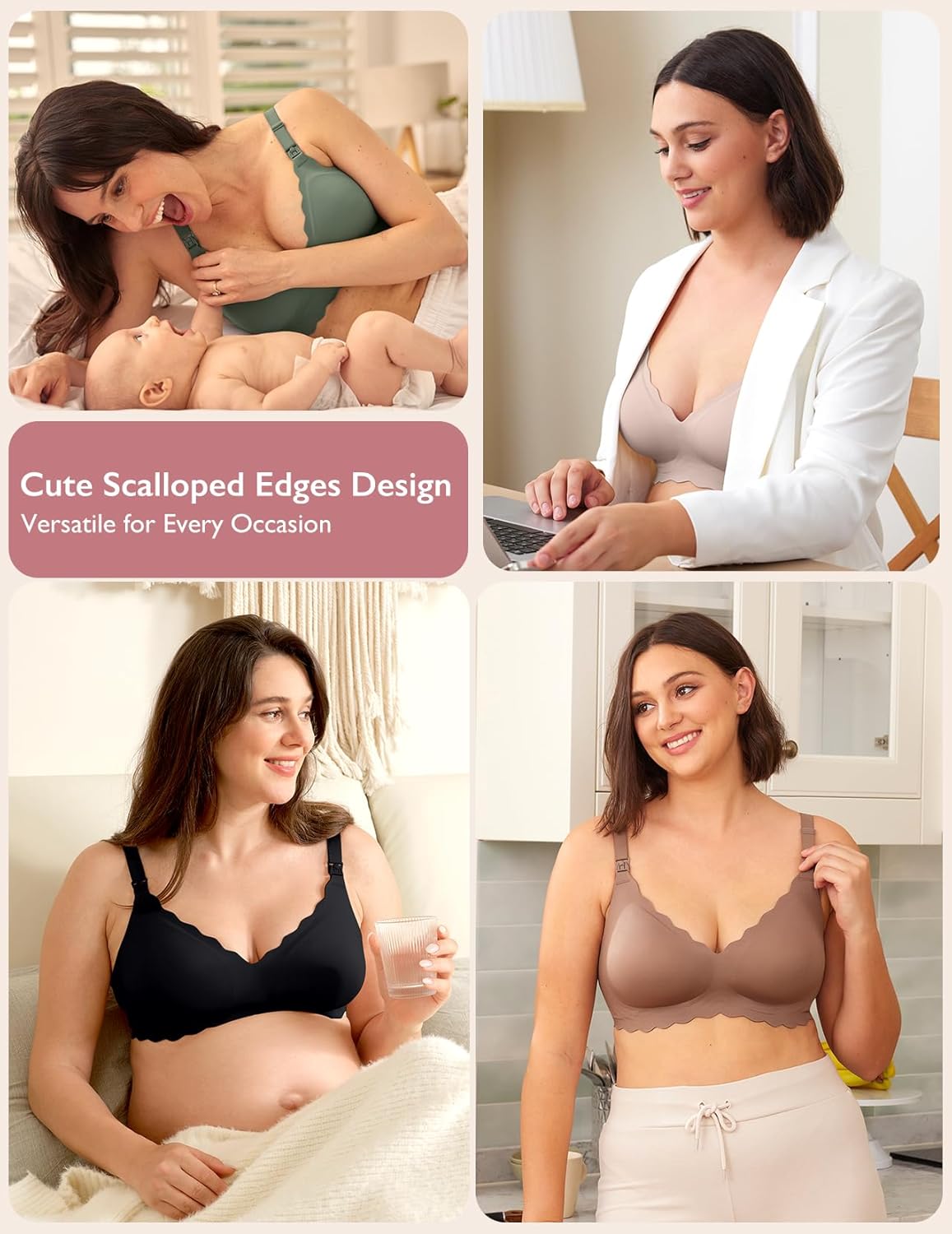 Thumbnail 6 de momcozy Nursing Bras for Breastfeeding, Seamless Wireless Classic Jelly Strip Support – Black