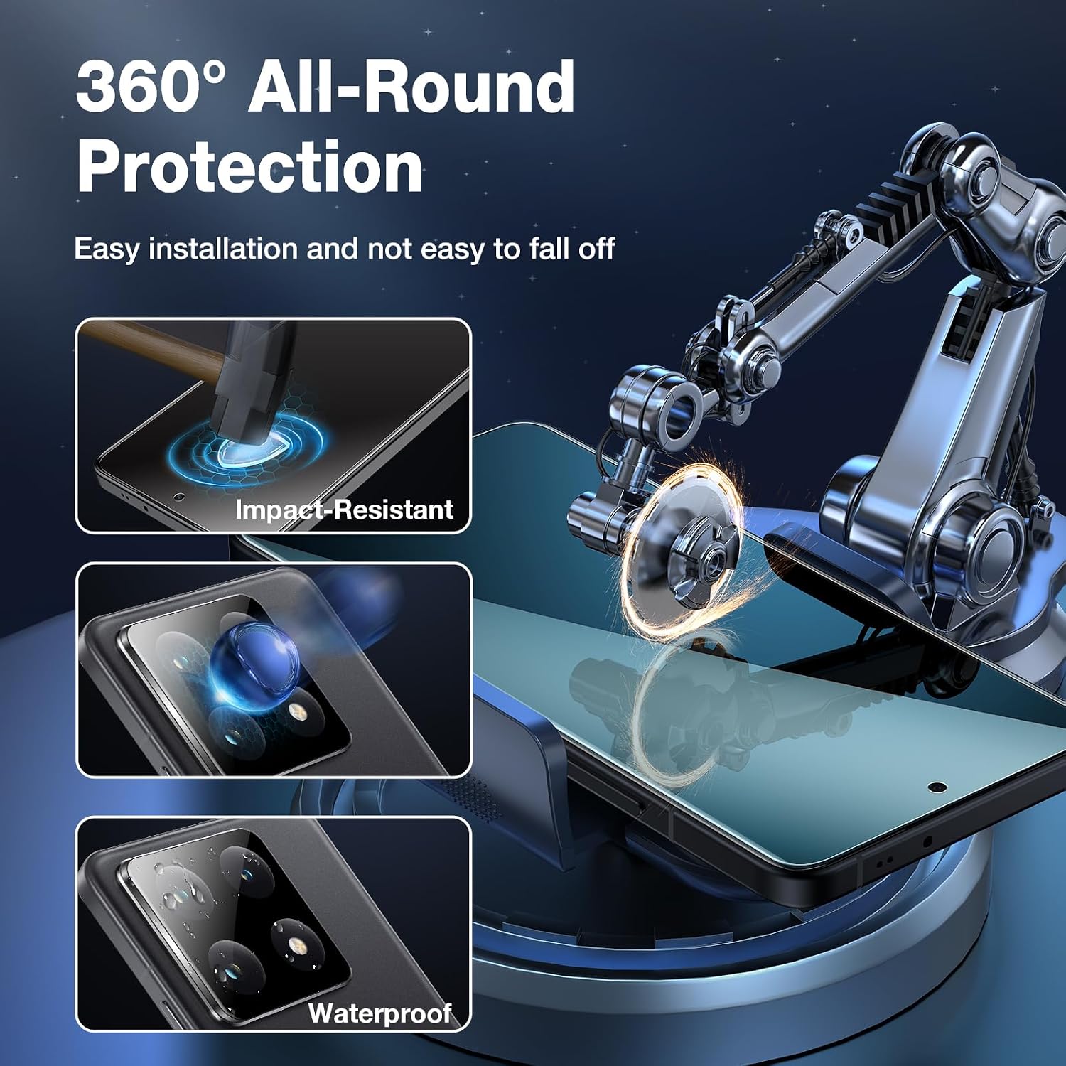 Detalle de LK 3+3 Verre Trempé pour Xiaomi 14T Pro — Pack 3 protections écran + 3 protections caméra + cadre d’installation