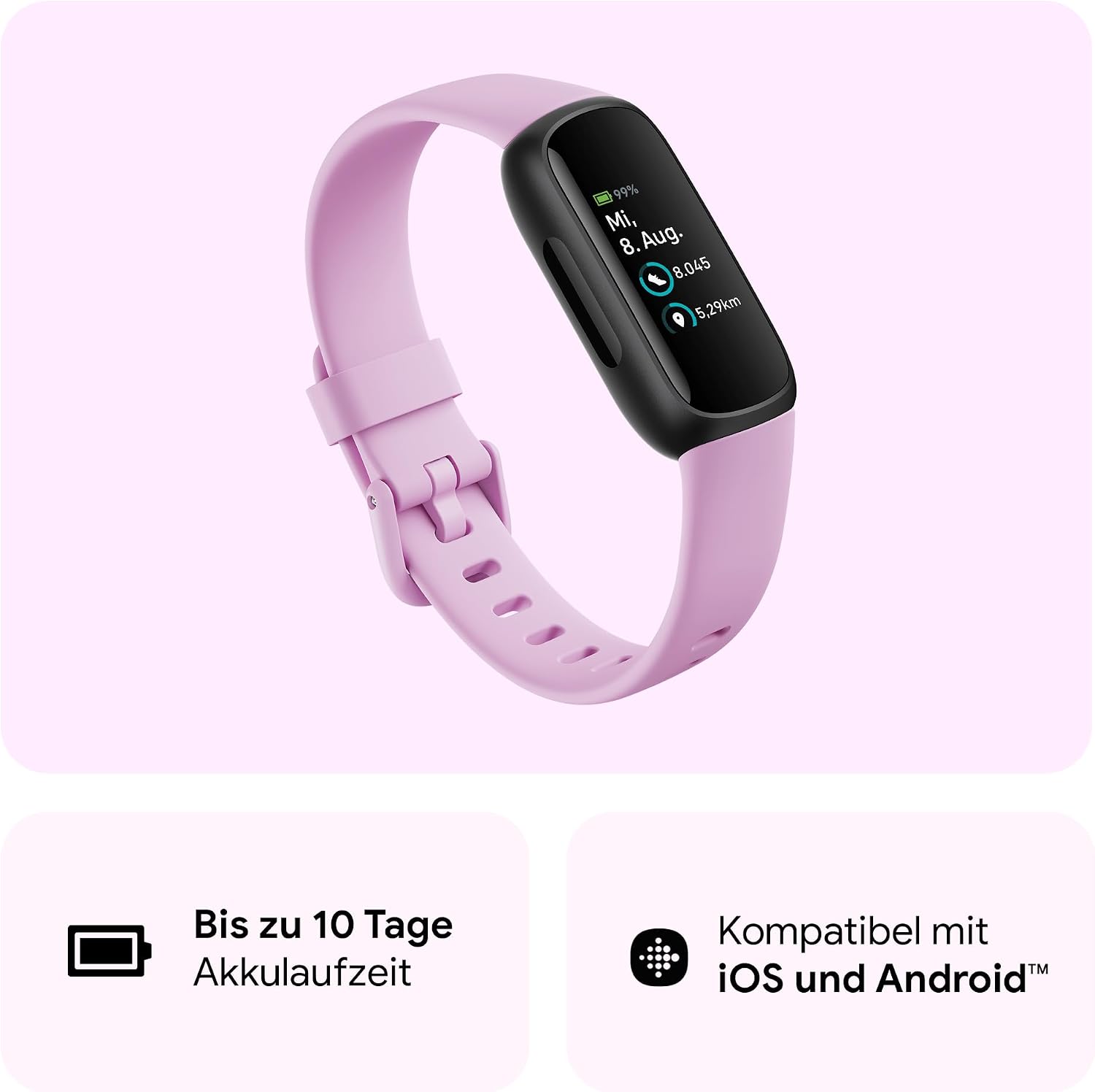 Thumbnail 2 de Fitbit Inspire 3 Gesundheits-Tracker mit bis zu 10 Tagen