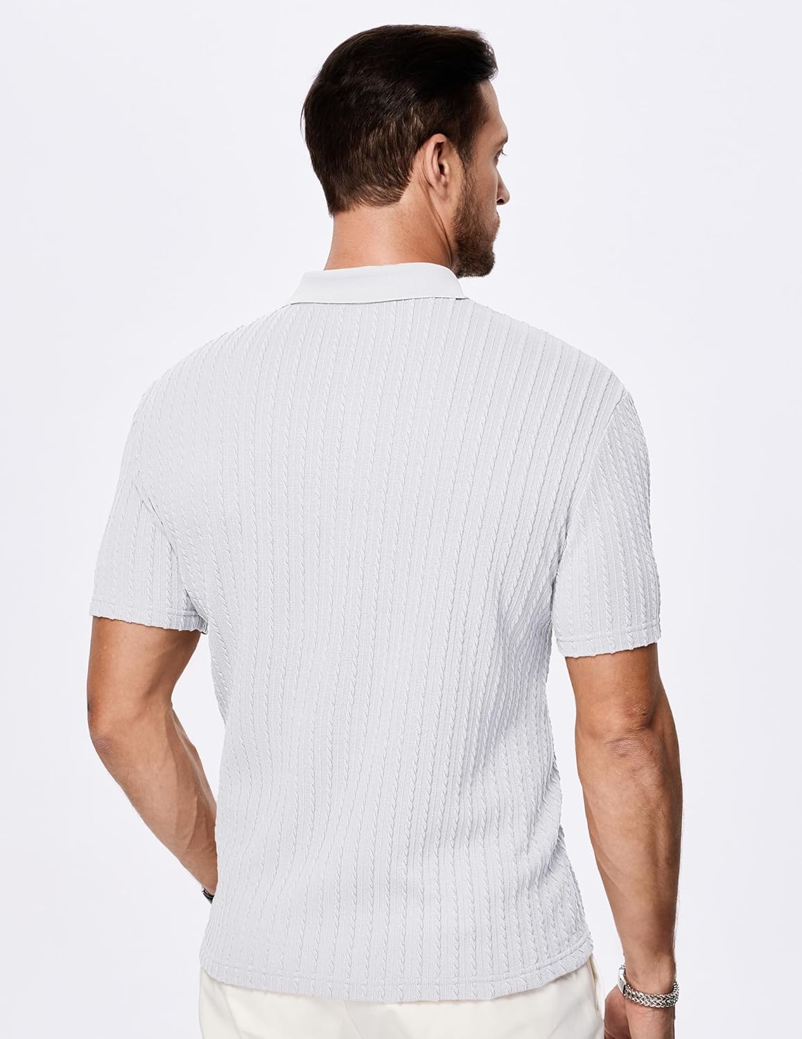 Detalle de Elegancity Herren Poloshirts Kurzarm – Einfarbiges Strick Polohemd, Regular Fit