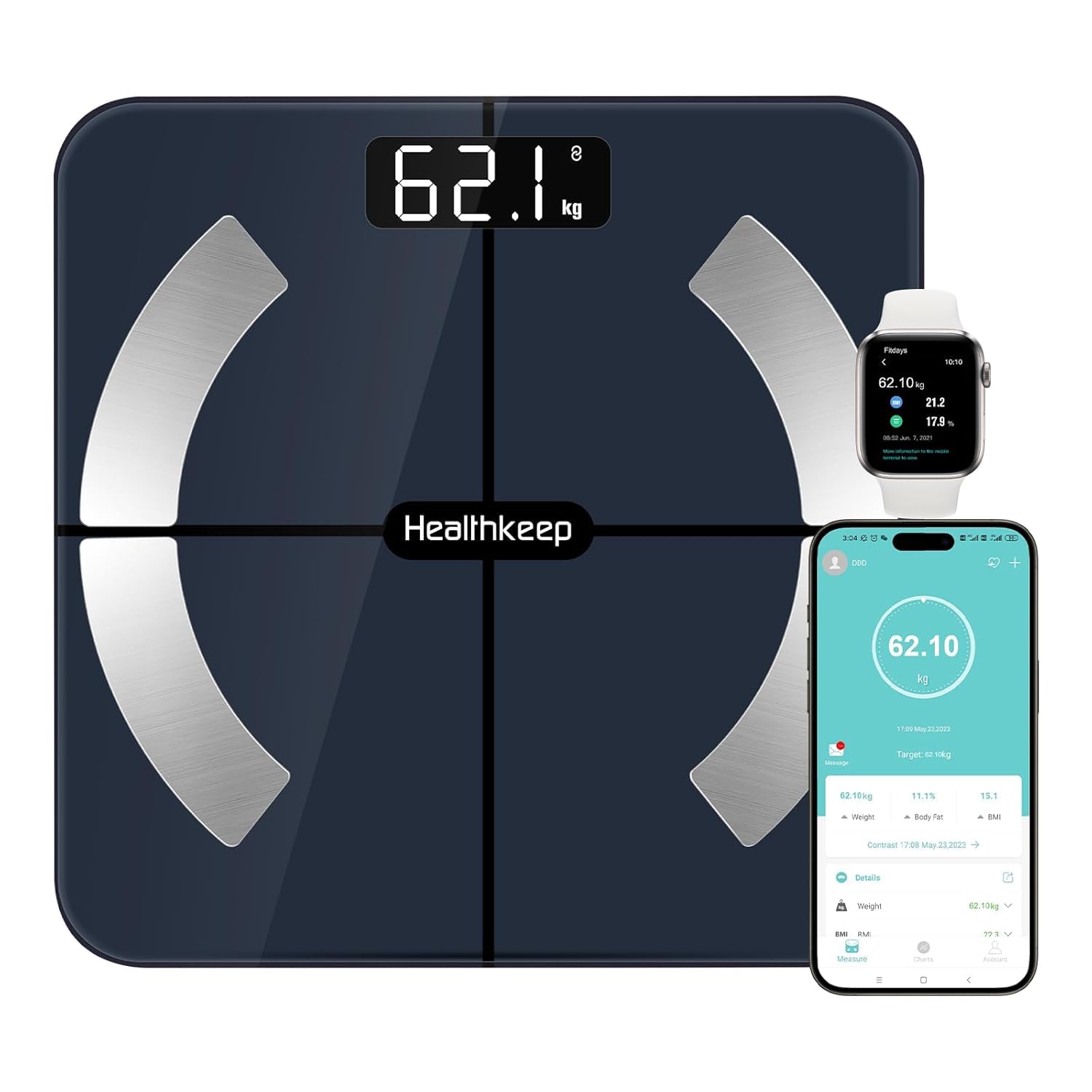 Detalle de Healthkeep Balance Connectée Pèse Personne 180 kg
