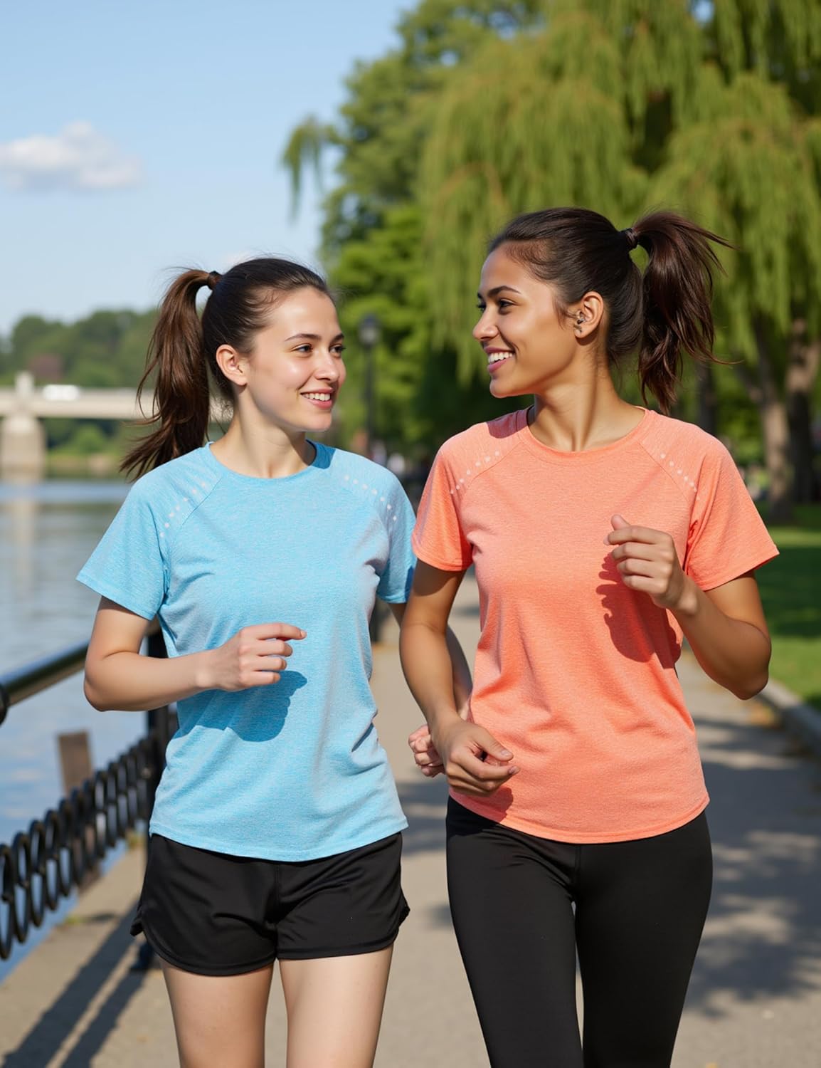 Thumbnail 2 de Gyabnw T-shirt de sport femme à manches courtes col rond – tissu respirant et séchage rapide