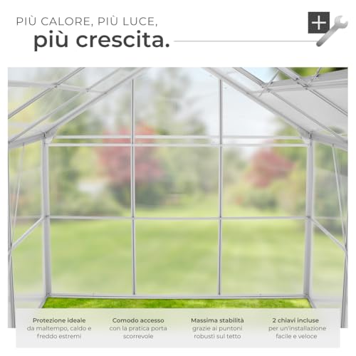 Detalle de tectake Serra da Giardino con Telaio in Alluminio Anodizzato e Lastre Alveolari Termoisolanti