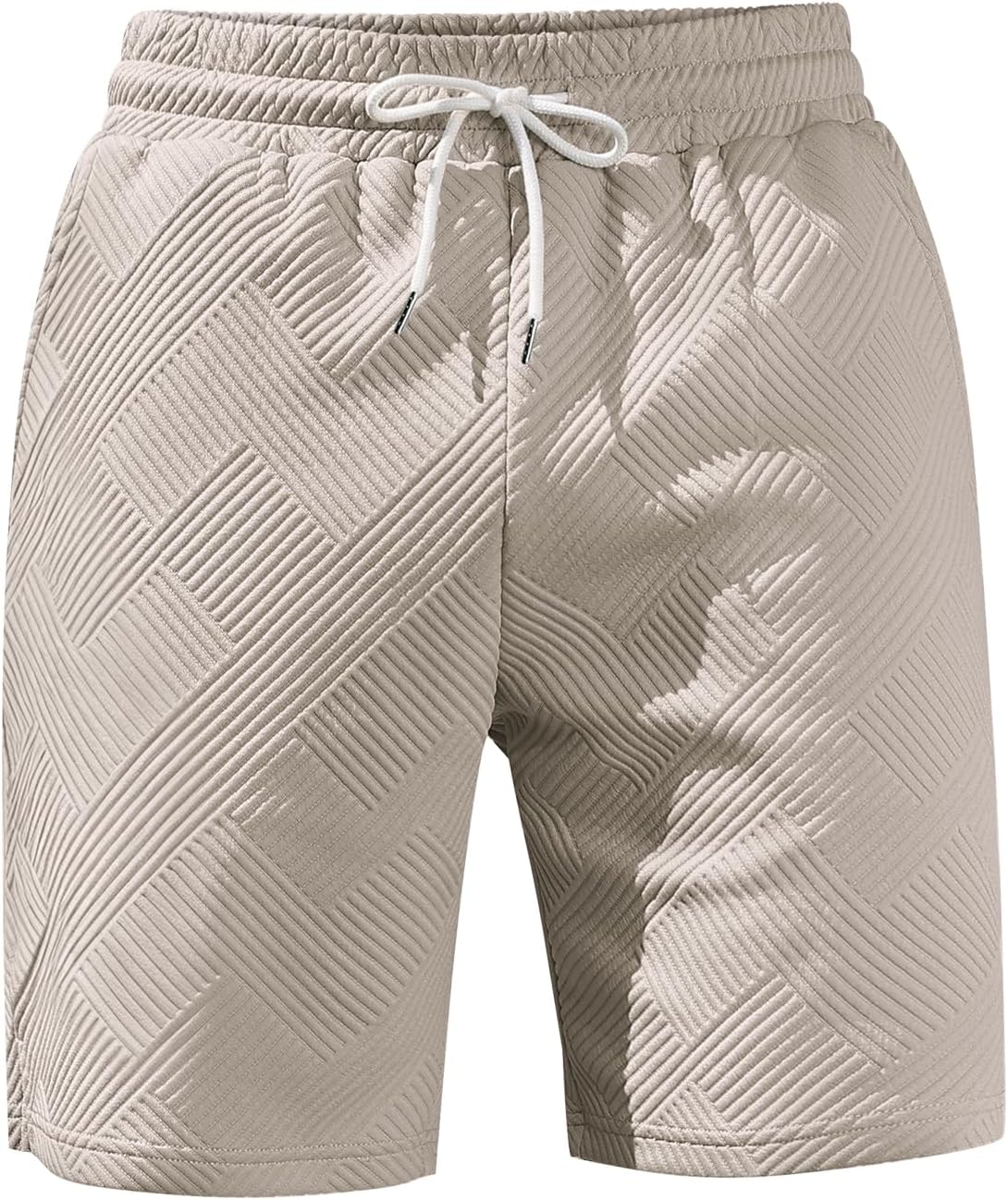 Detalle de HMIYA Herren Shorts Textur Stretch – bequeme Sommerfreizeit mit elastischem Bund und Taschen