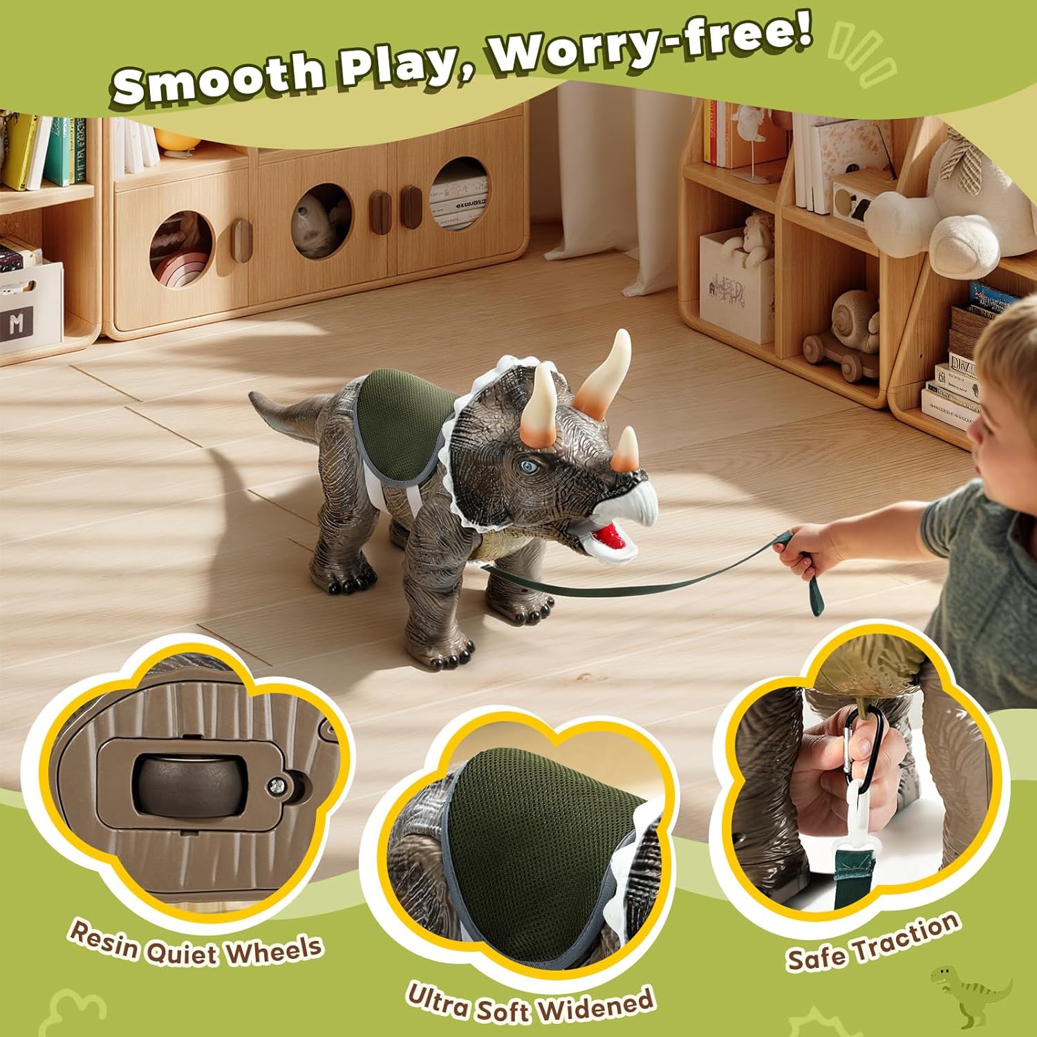 Thumbnail 4 de Twinkoo Triceratops Ride-On Push Car for Kids with Sound & Light Effects