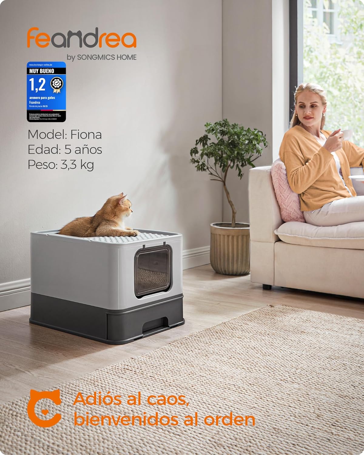 Detalle de Feandrea PPT001B01 arenero grande 50x40 cm