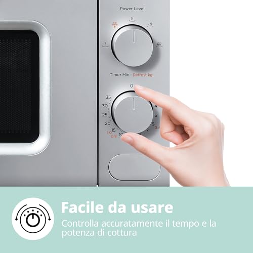 Detalle de COMFEE' Forno a Microonde Grigio 20 L · 700 W, 5 livelli e Scongelamento Rapido – CM-M202CC(GR)