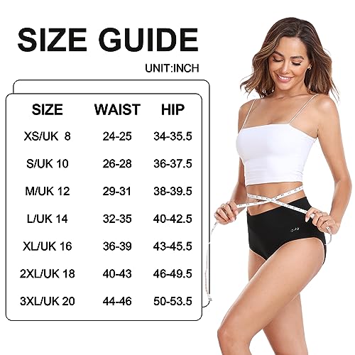 Thumbnail 5 de Coskefy Underwear Women: High Waisted Cotton Knickers 5 Pack – Full Briefs