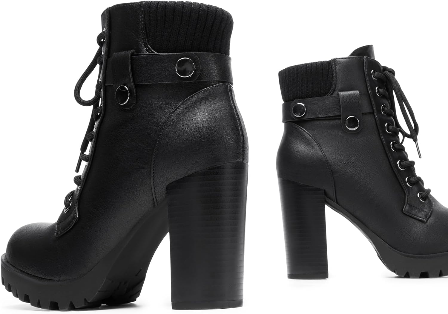 Detalle 2 de DREAM PAIRS Women's Combat Ankle Boots in Vegan Leather