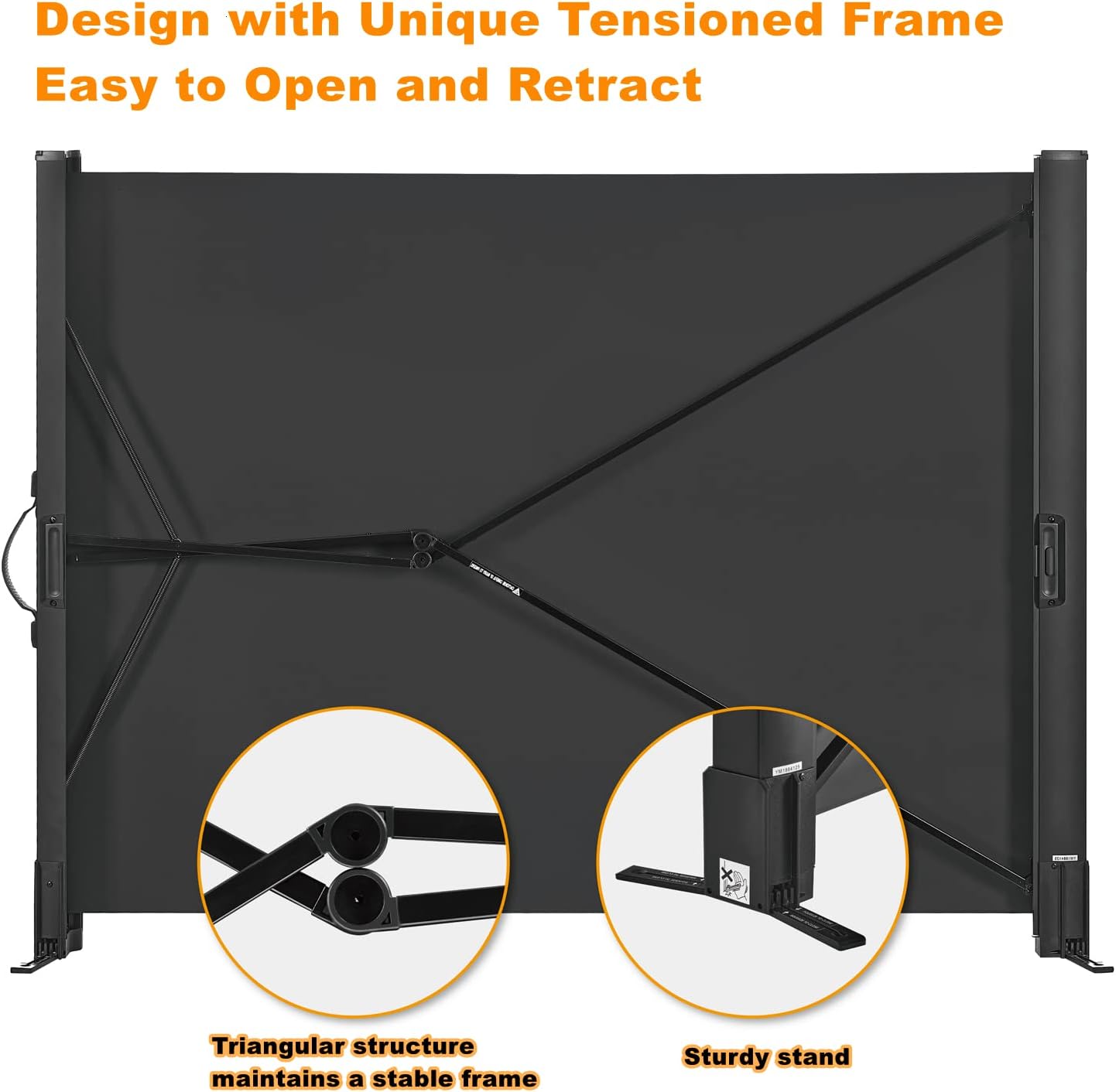 Detalle 2 de Portable Projector Screen with Stand — 50 Inch, 4:3, Outdoor-Ready, Lightweight and Retractable