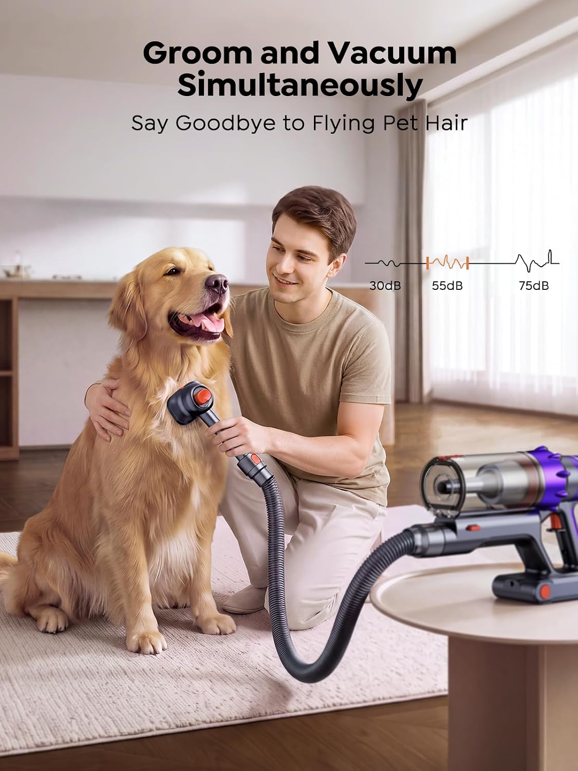 Detalle 1 de SMOTURE VAC02 Cordless Stick Vacuum with 55KPa Suction, Pet Brush & LED Screen