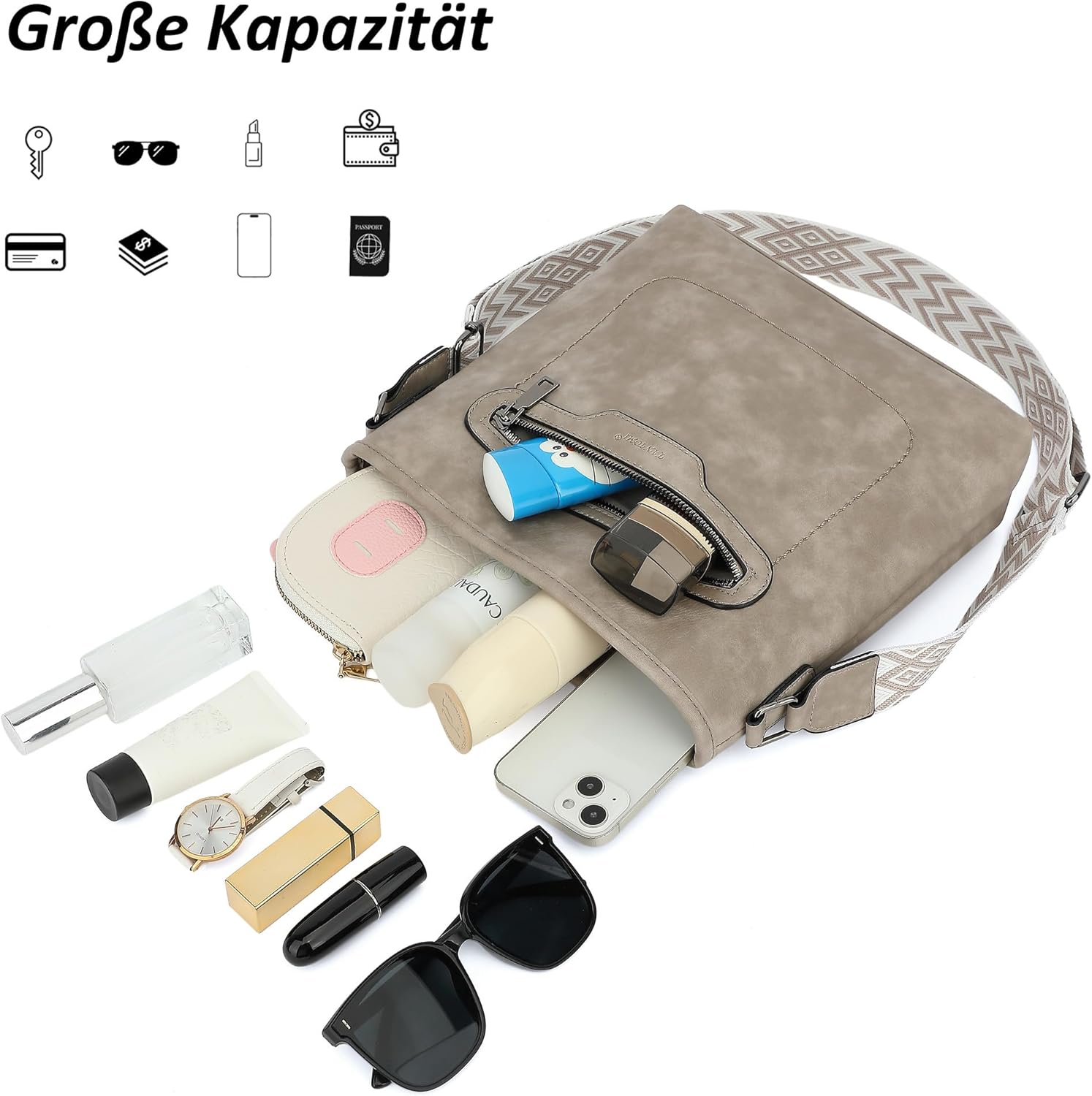 Thumbnail 2 de TANTOMI Umhängetasche Damen – leichte Schultertasche mit verstellbarem Riemen
