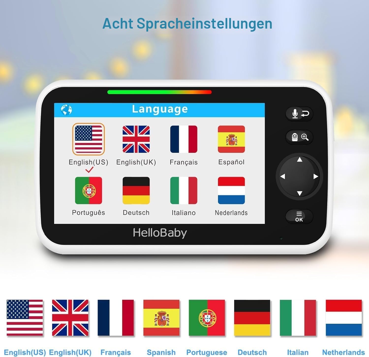 Thumbnail 6 de HelloBaby 5-Zoll Baby-Monitor mit Kamera
