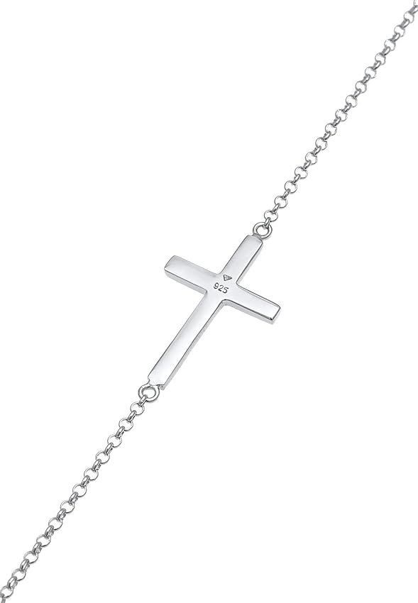 Detalle de Elli Pulseras cruz de Fe Plata 925, bañada oro rosa