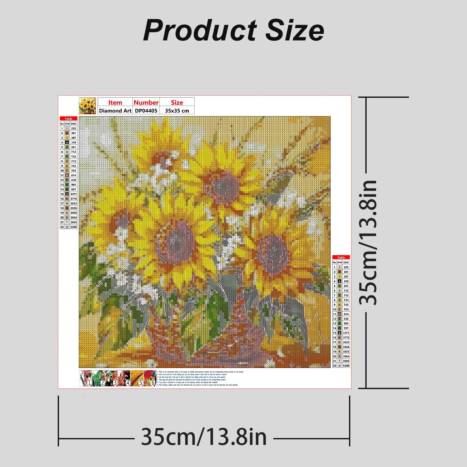 Detalle 1 de RYMILIE Diamond Painting Kit, 14 x 14 in