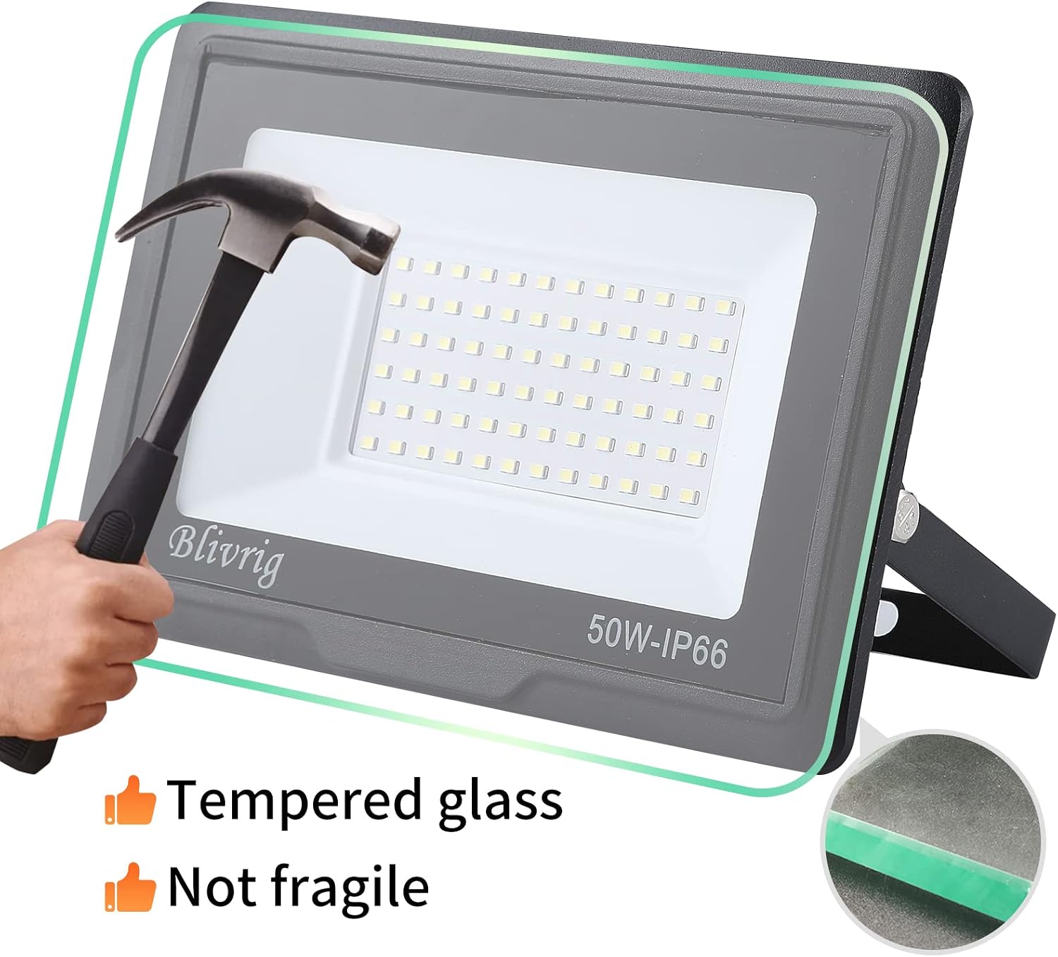 Thumbnail 4 de Blivrig 50W LED Strahler Außen 3000K