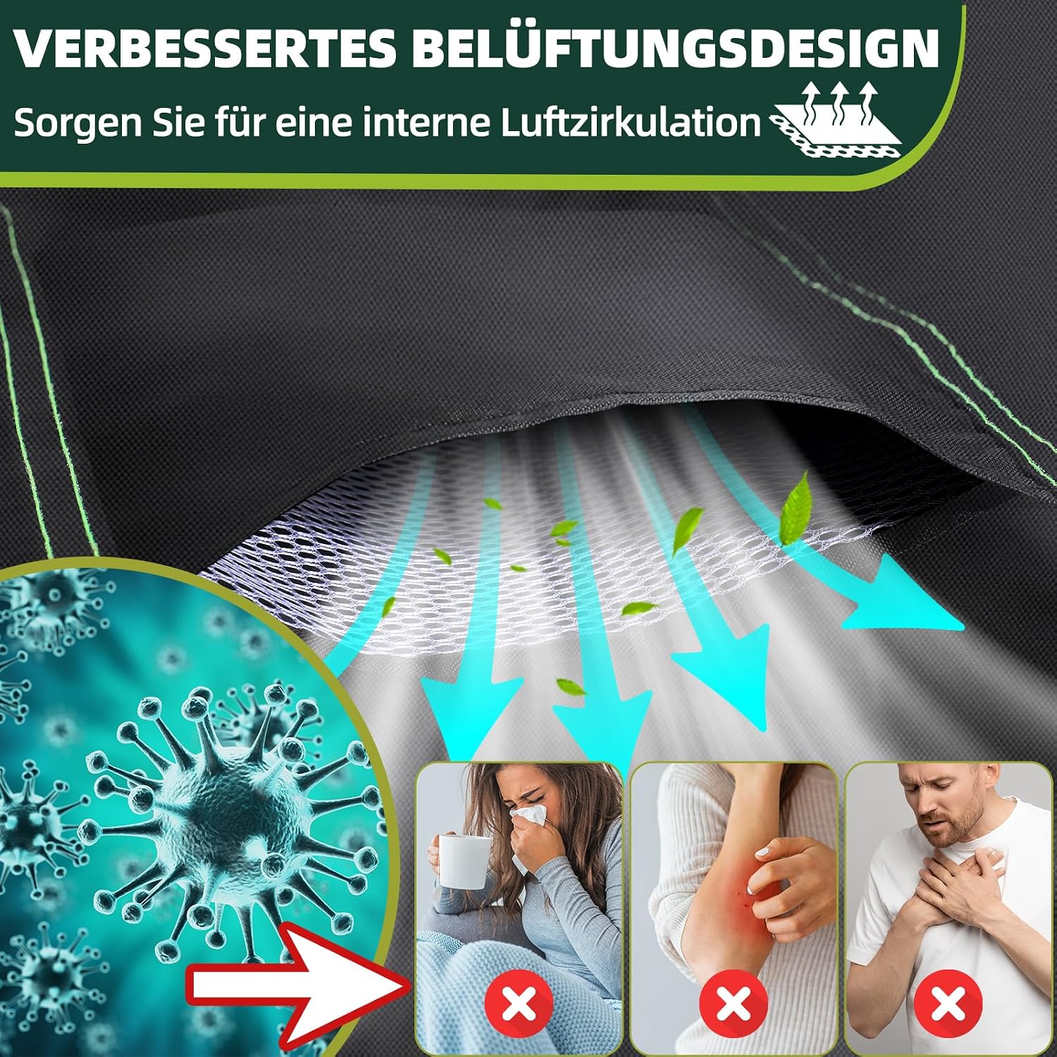 Thumbnail 2 de FORTRY Abdeckung Gartenmöbel Winterfest 180x120x74 cm – wasserdicht, atmungsaktiv und winddicht
