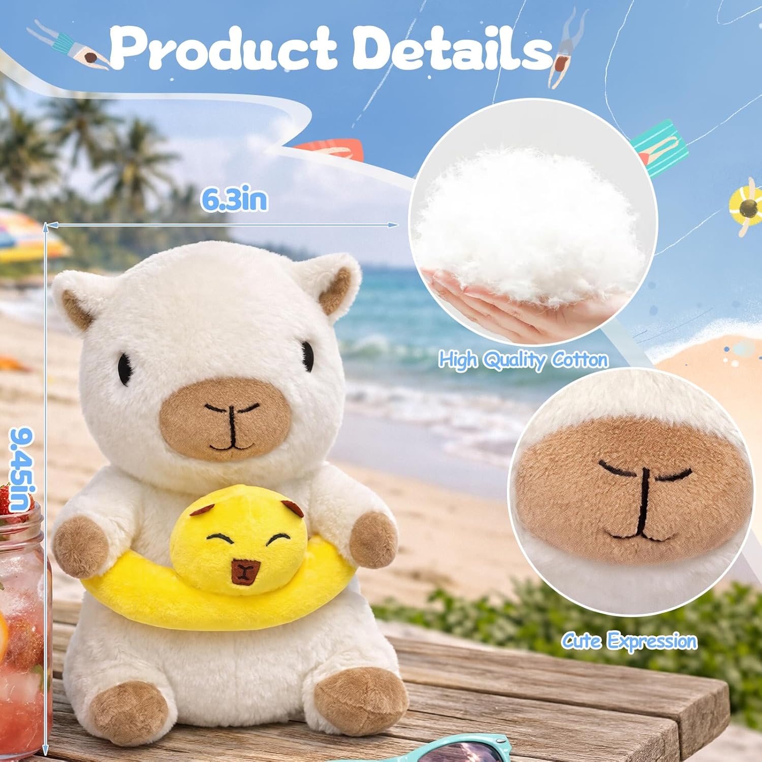 Thumbnail 3 de TITQWOP 9-pc Capybara Plush Set: Adorable Mix-and-Match Outfit Friends for Kids