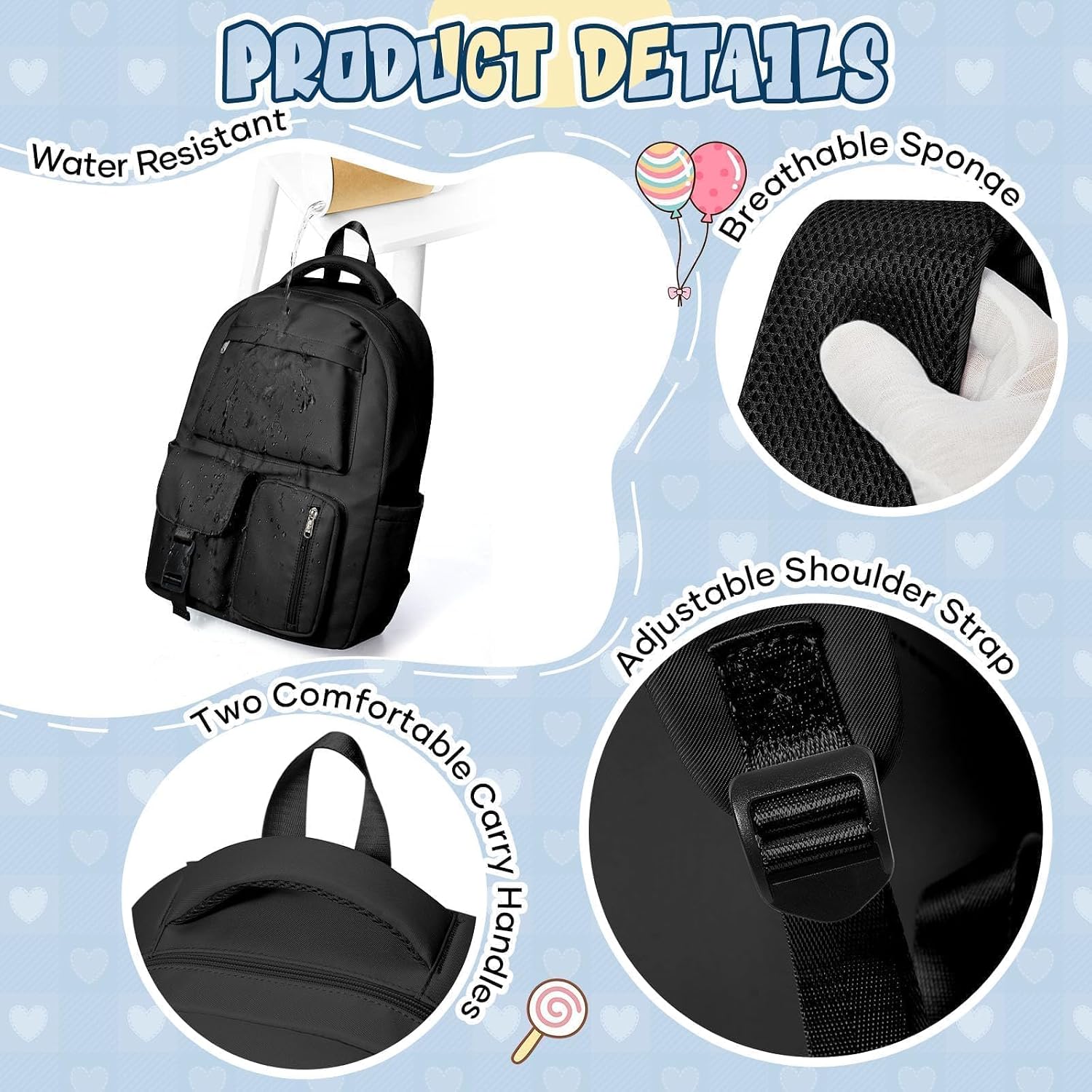 Detalle 2 de Mochila escolar HYC00 19 litros