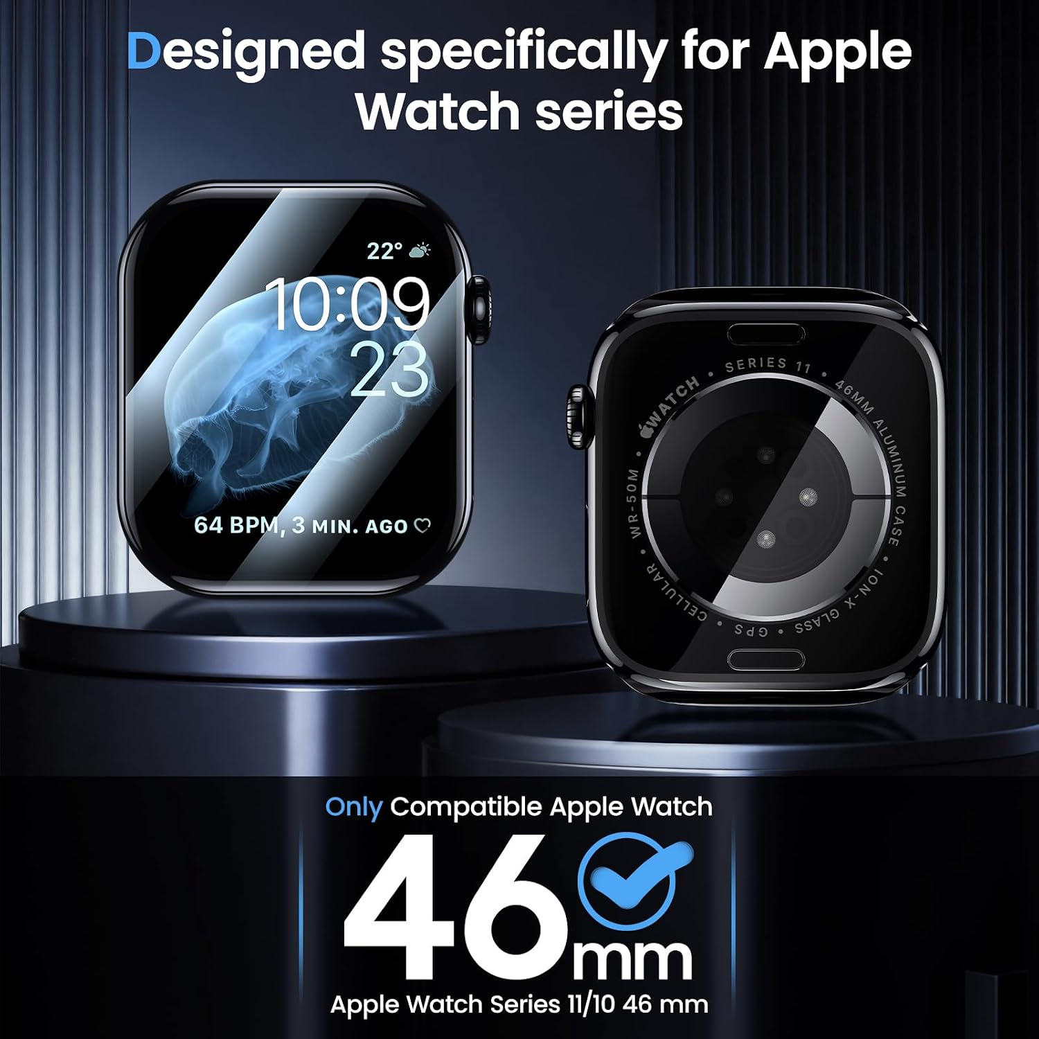 Detalle 2 de UniqueMe Apple Watch Series 11/10 46mm screen protector
