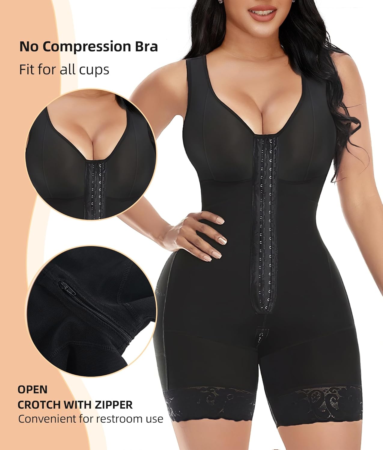 Thumbnail 3 de YIANNA Colombian Shapewear Full Body Shaper with Zipper Crotch and Butt Lifter