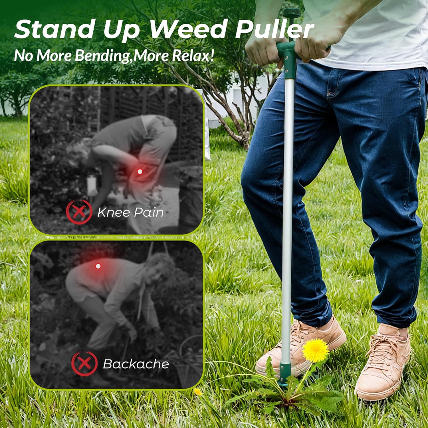 Detalle de Walensee Weed Puller stand-up weeder with 3 claws and long handle