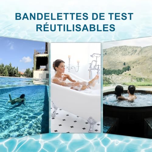 Thumbnail 6 de RUNBO 3 en 1 Testeur Piscine – 150 bandes pour chlore libre, pH et alcalinité totale