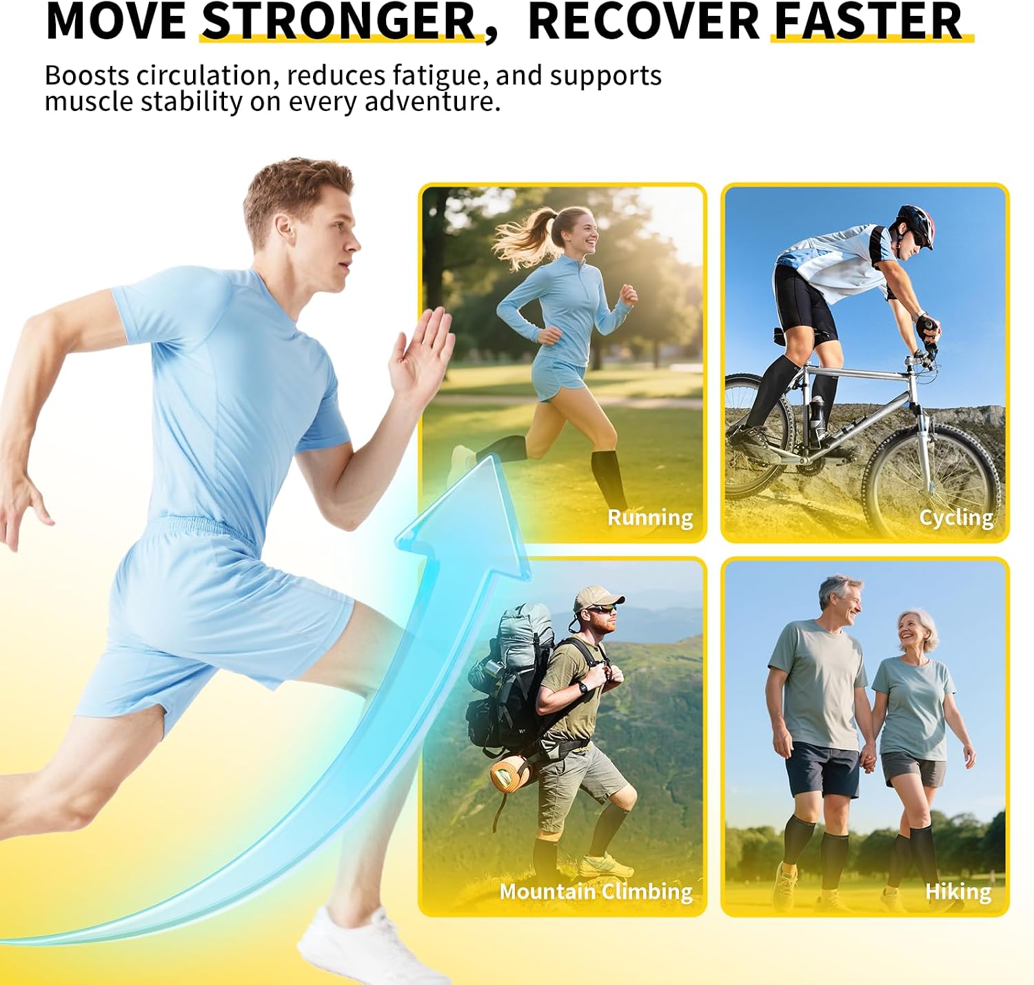 Thumbnail 3 de CAMBIVO 3-Pair Calf Compression Sleeves for Men & Women — Footless Shin Splint & Leg Pain Relief (1 Pair Available)