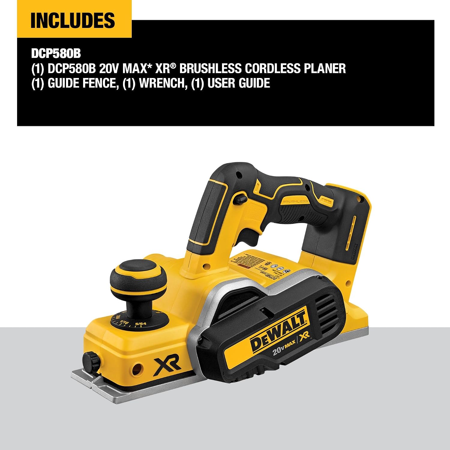 Detalle 2 de DEWALT DCP580B 20V MAX Cordless Hand Planer, Brushless, 5/64-Inch Cut