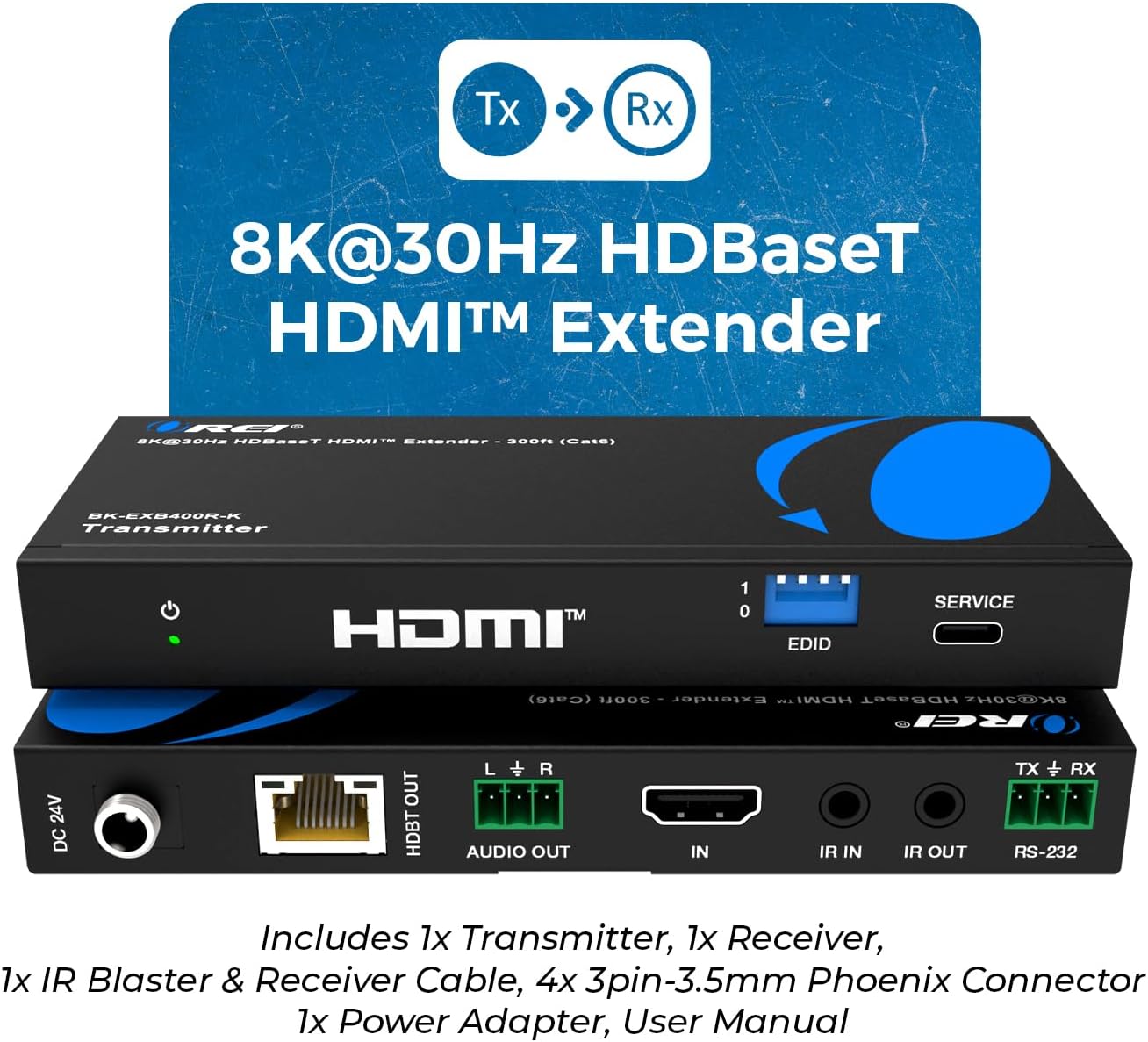 Detalle 2 de Orei BK-EXB400R-K HDMI Extender 400 Ft