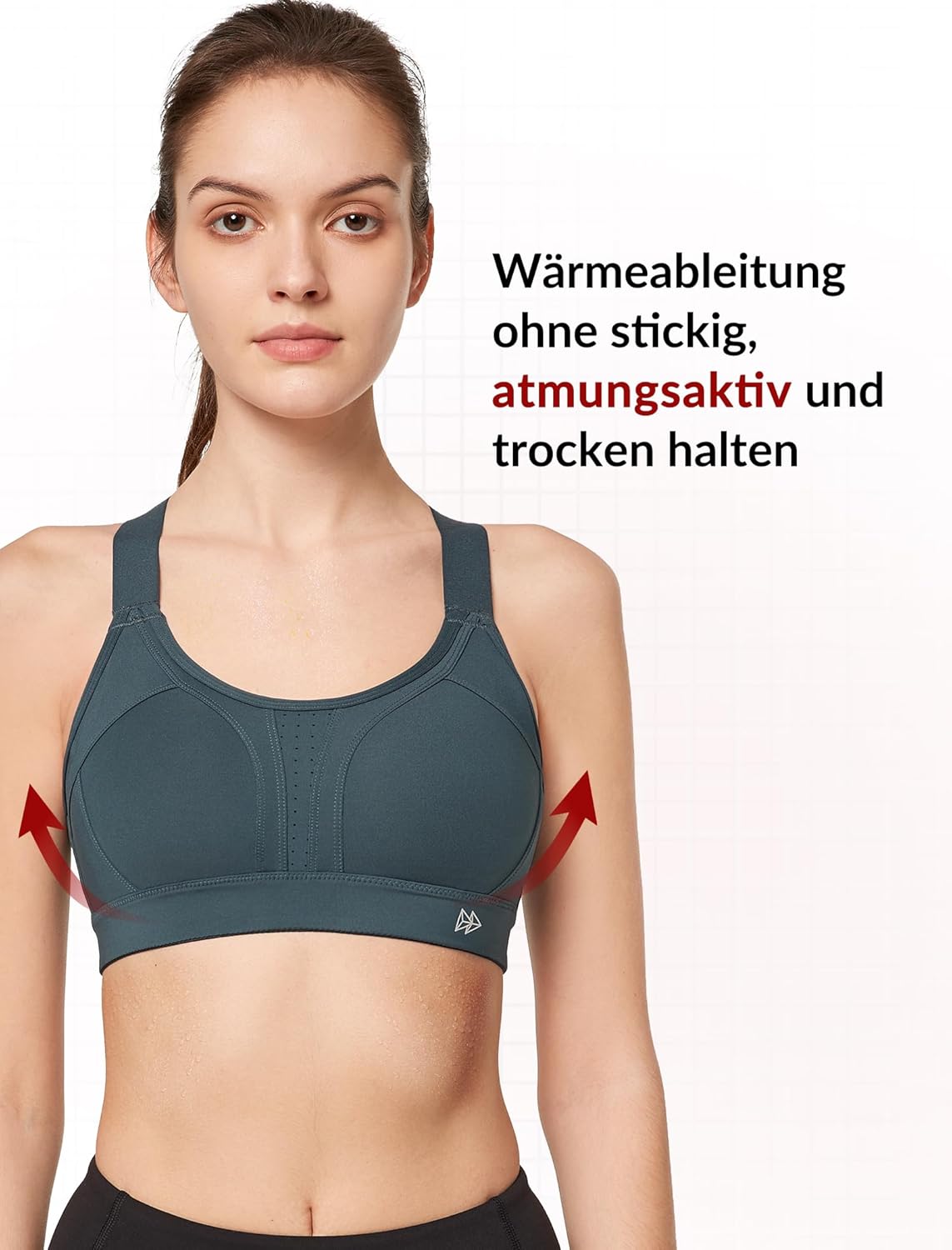 Detalle de Yvette Sport BH Starker Halt Verstellbare Träger Gekreuzt Rücken – Große Größen