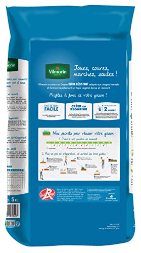 Detalle de Vilmorin Gazon Ultra Résistant — Vert, 5 kg (L'emballage Peut Varier)