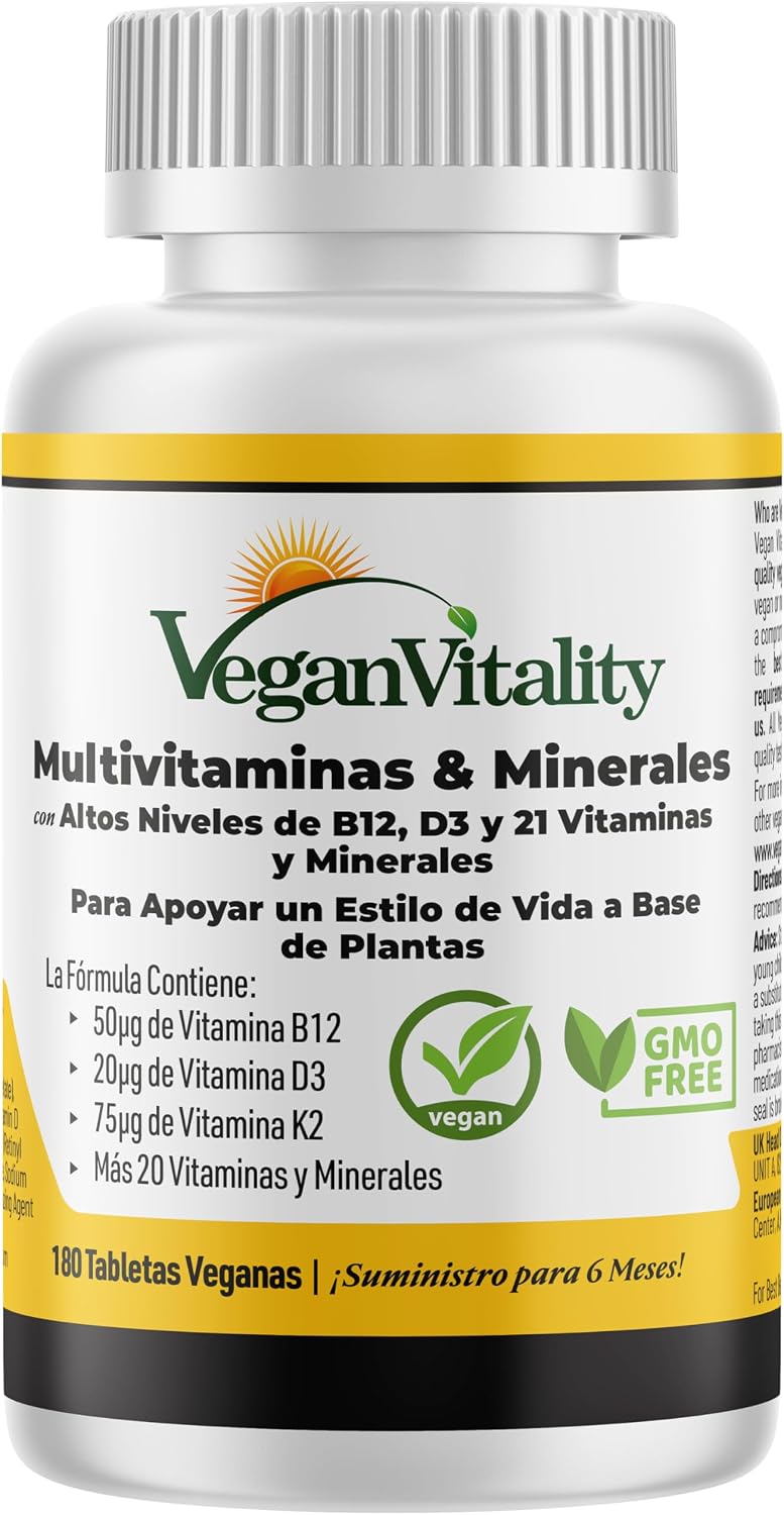 Detalle de Multivitaminas veganas 180 tabletas 6 meses