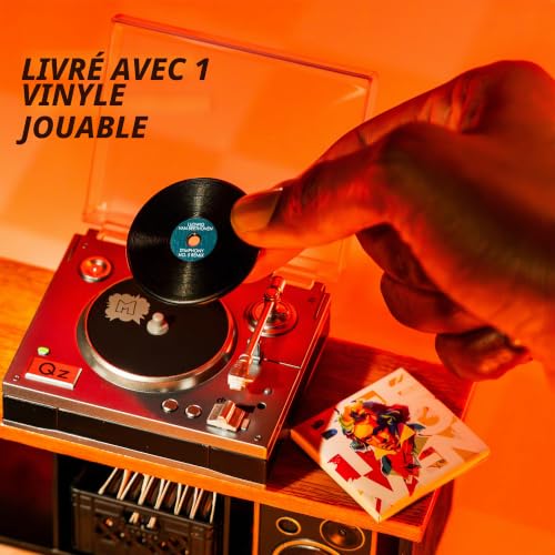 Detalle de MGA's Miniverse Mini Platine Real Music, vinyle miniature et enceintes rétro