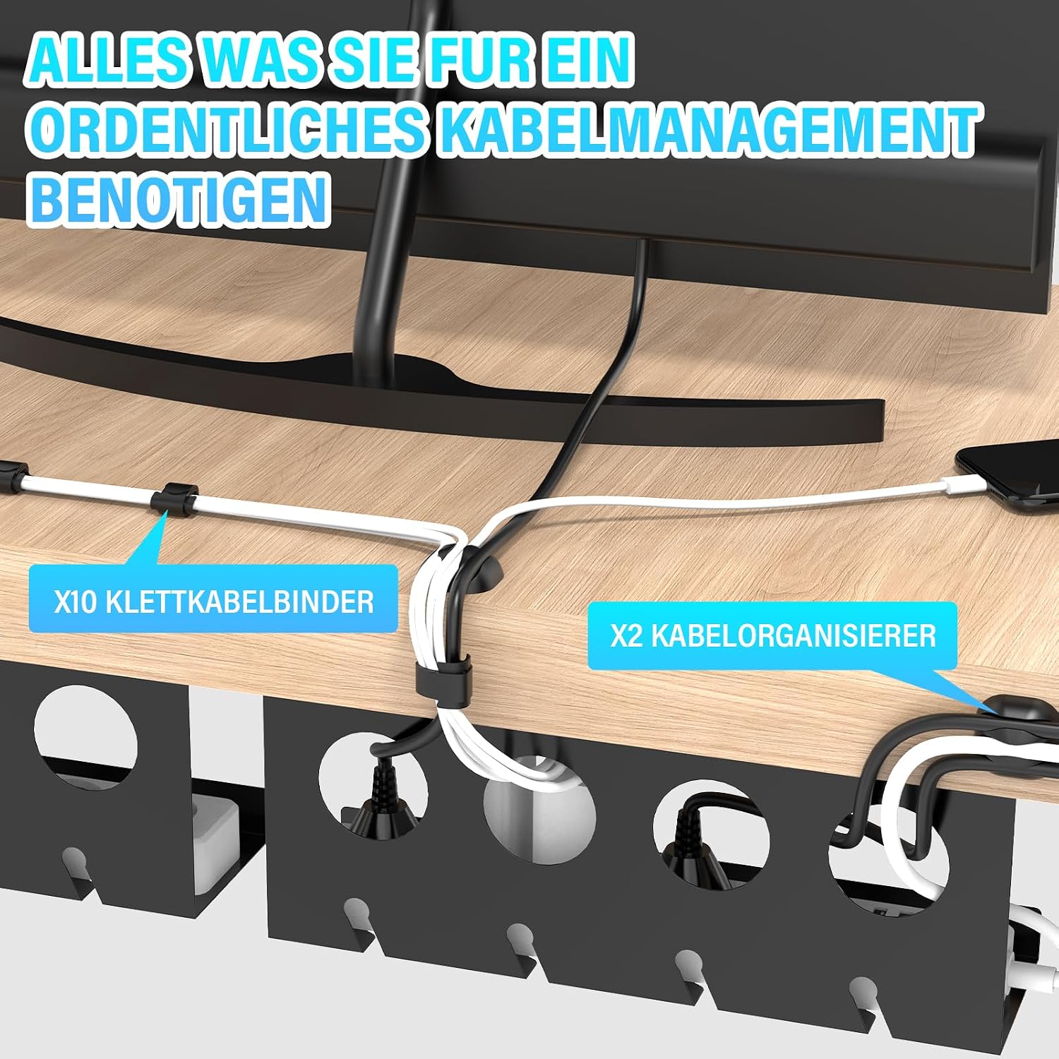 Thumbnail 5 de Kabelkanal Schreibtisch 2er Set für Ordnung