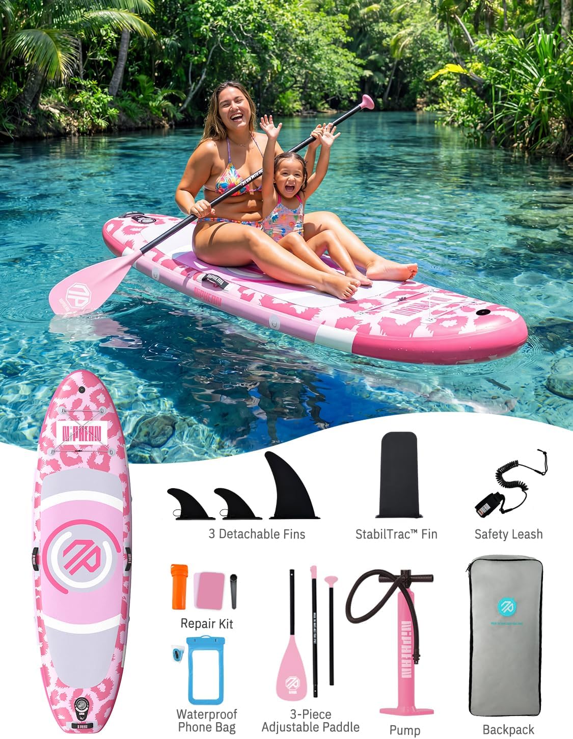 Detalle de Niphean Ultra-Light Inflatable Paddle Board (10') with StabilTrac Fin and All-in-One Accessories