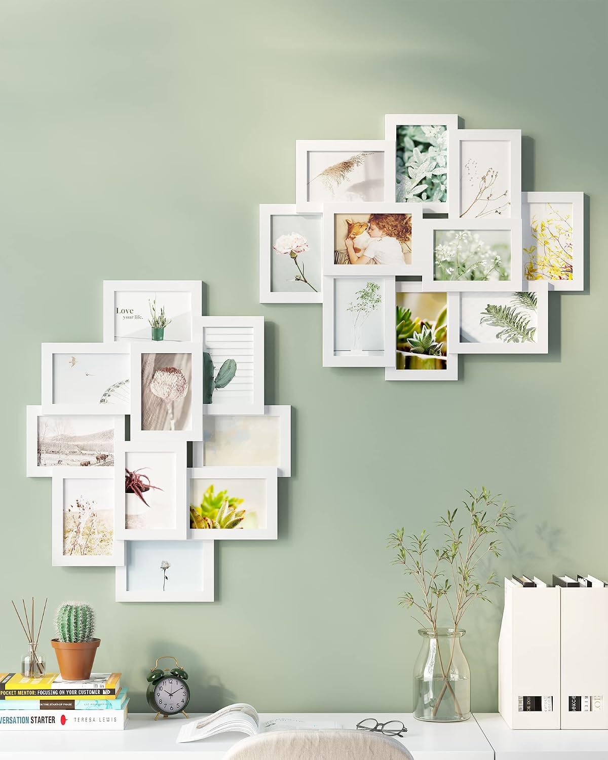 Detalle de SONGMICS RPF20WT Kavi kollageram för 10 foton, vit, 10 × 15 cm