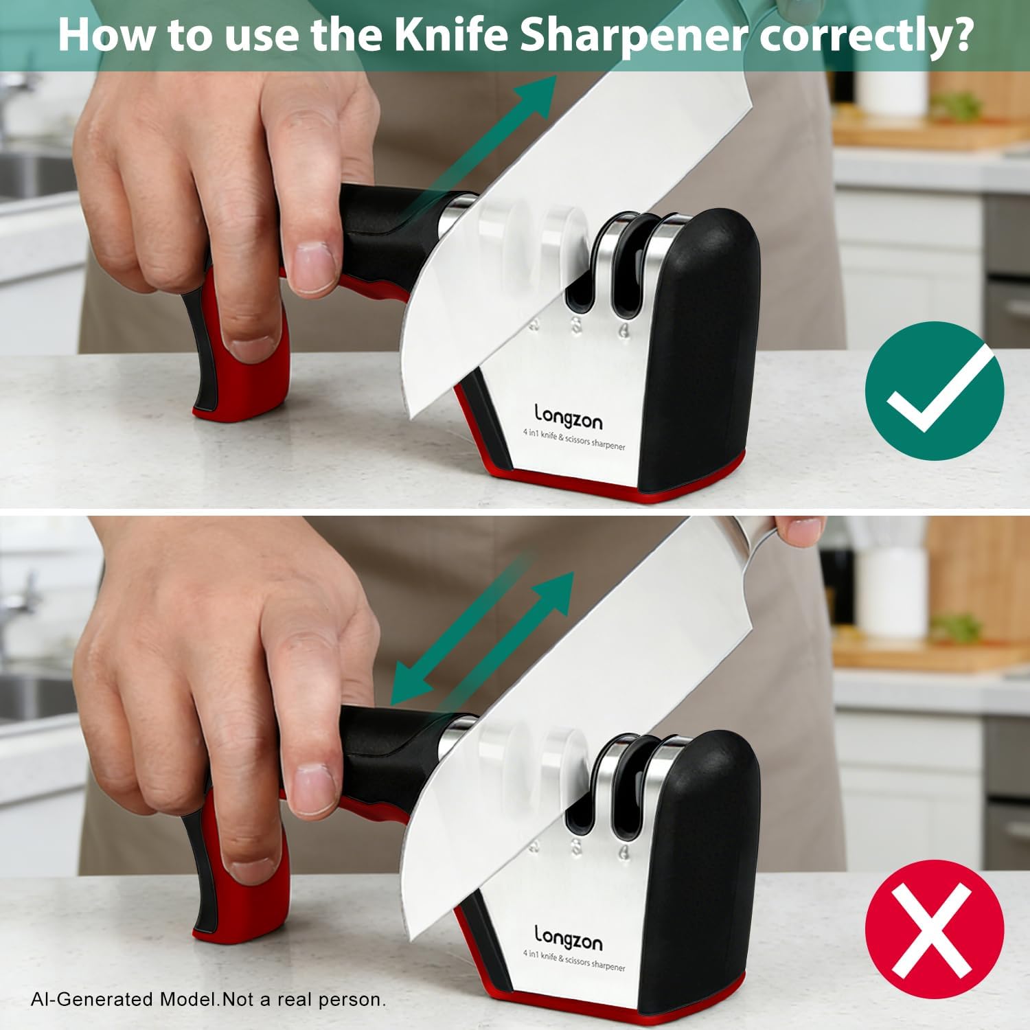 Thumbnail 4 de Longzon 4-in-1 Knife Sharpener 4-Stage