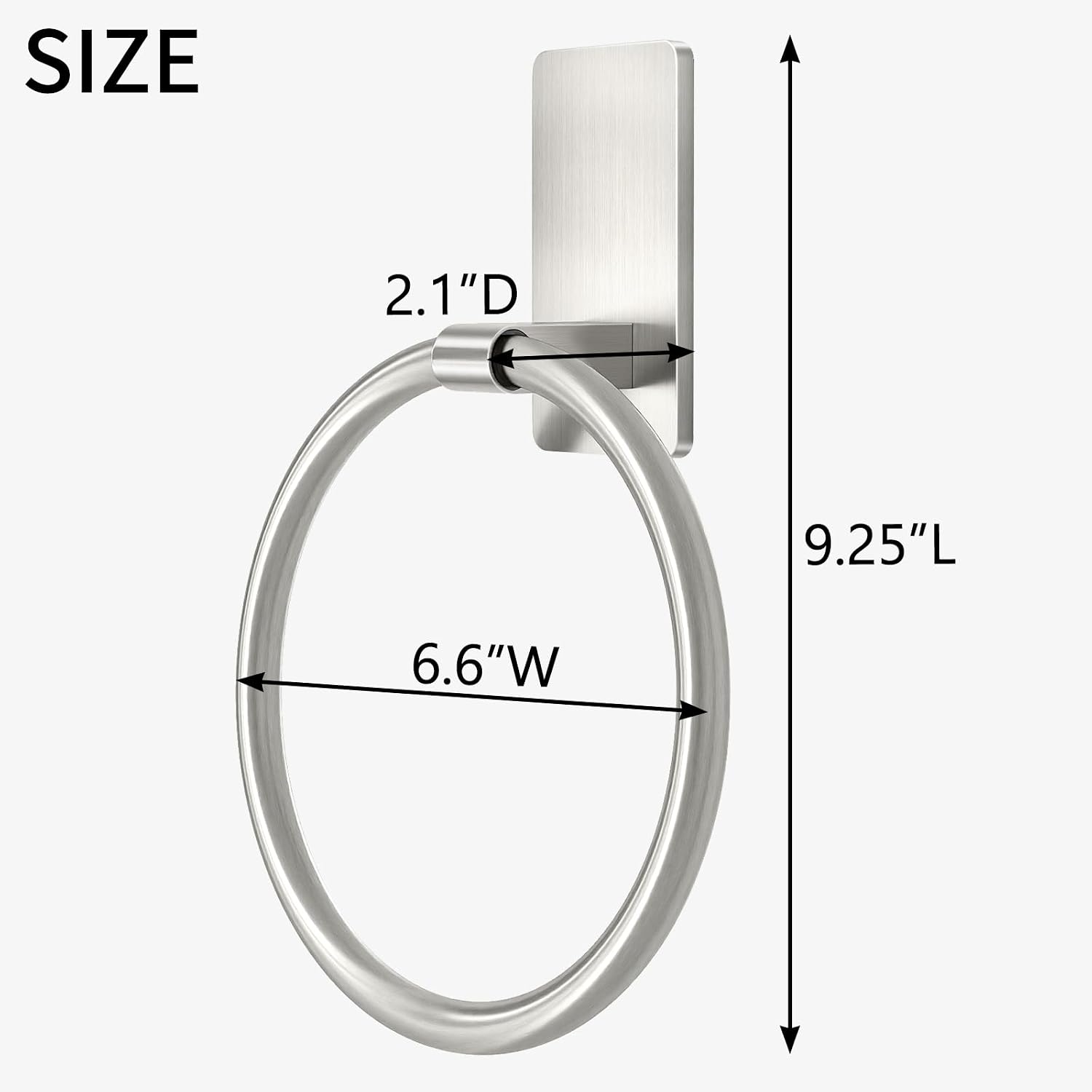 Detalle 2 de STWWO 104108013 Hand Towel Ring, Brushed Nickel Adhesive Mount
