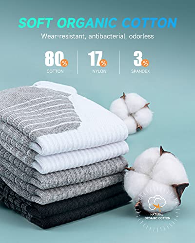 Detalle de TANSTC Men's Running Trainer Ankle Socks – Anti-Blister Cushioned, 6 Pairs