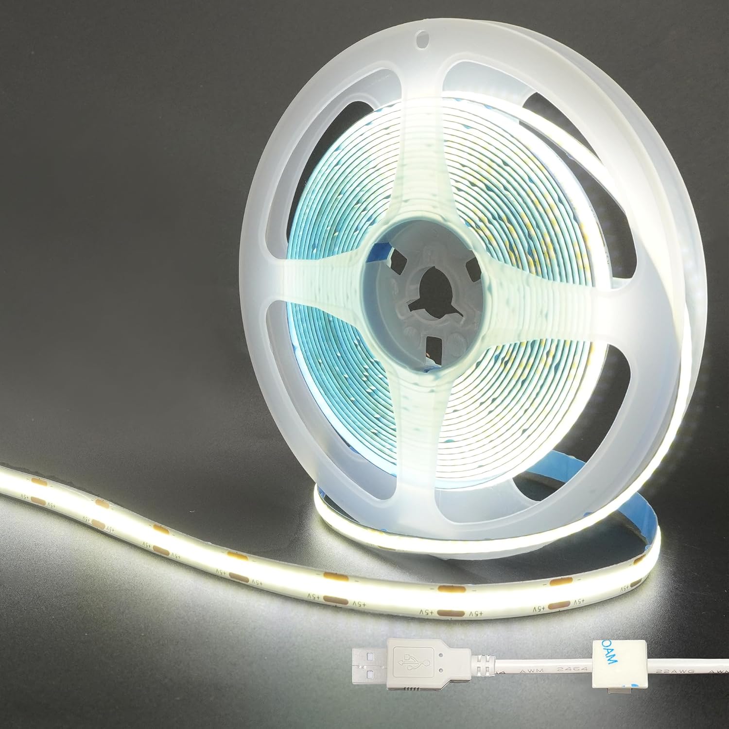 Detalle de Clearhill 5VCOBUSB-2-6000K COB-ledstrip, 2 m, koud wit 6500 K, USB