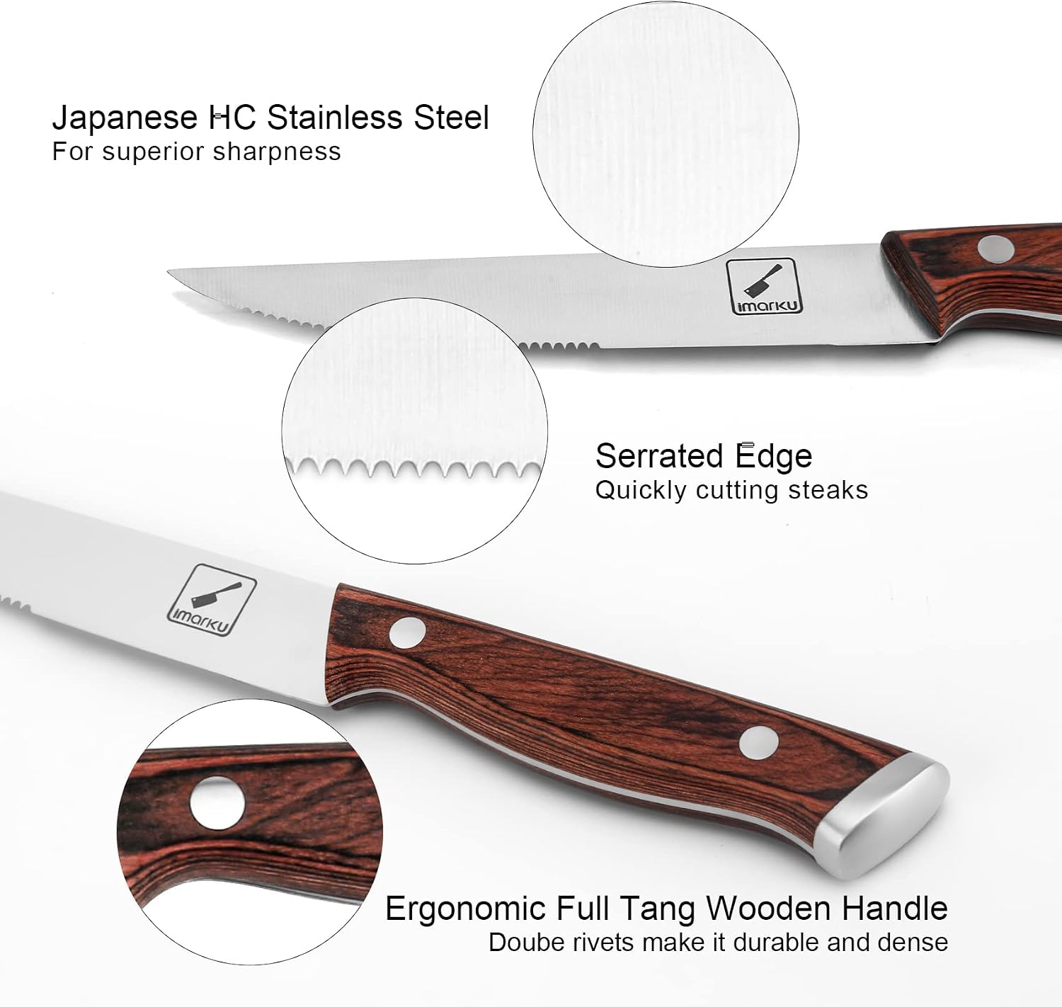 Thumbnail 4 de imarku Steak Knife Set, 9-inch