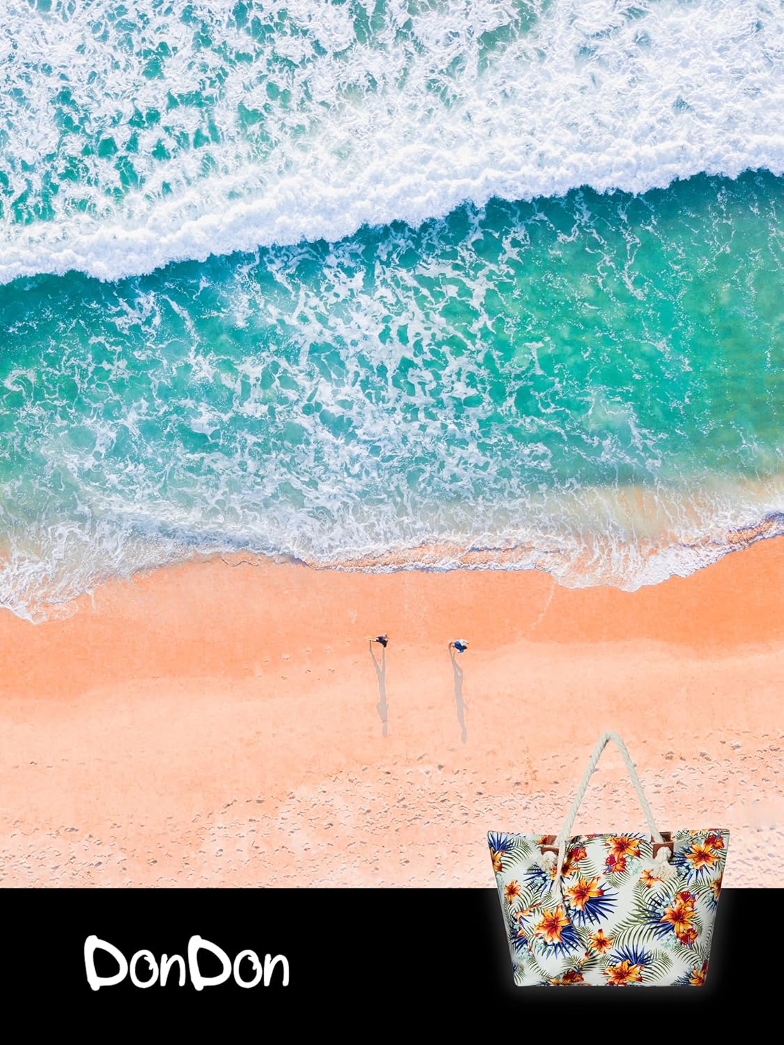 Thumbnail 5 de DonDon Strandtasche XXL mit Reißverschluss – Umhängetasche Damen, Shopper im Beach Look