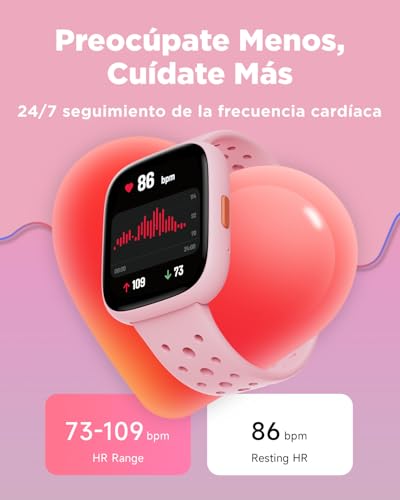 Detalle de BIGGERFIVE Pulsera inteligente para niñas, monitor actividad
