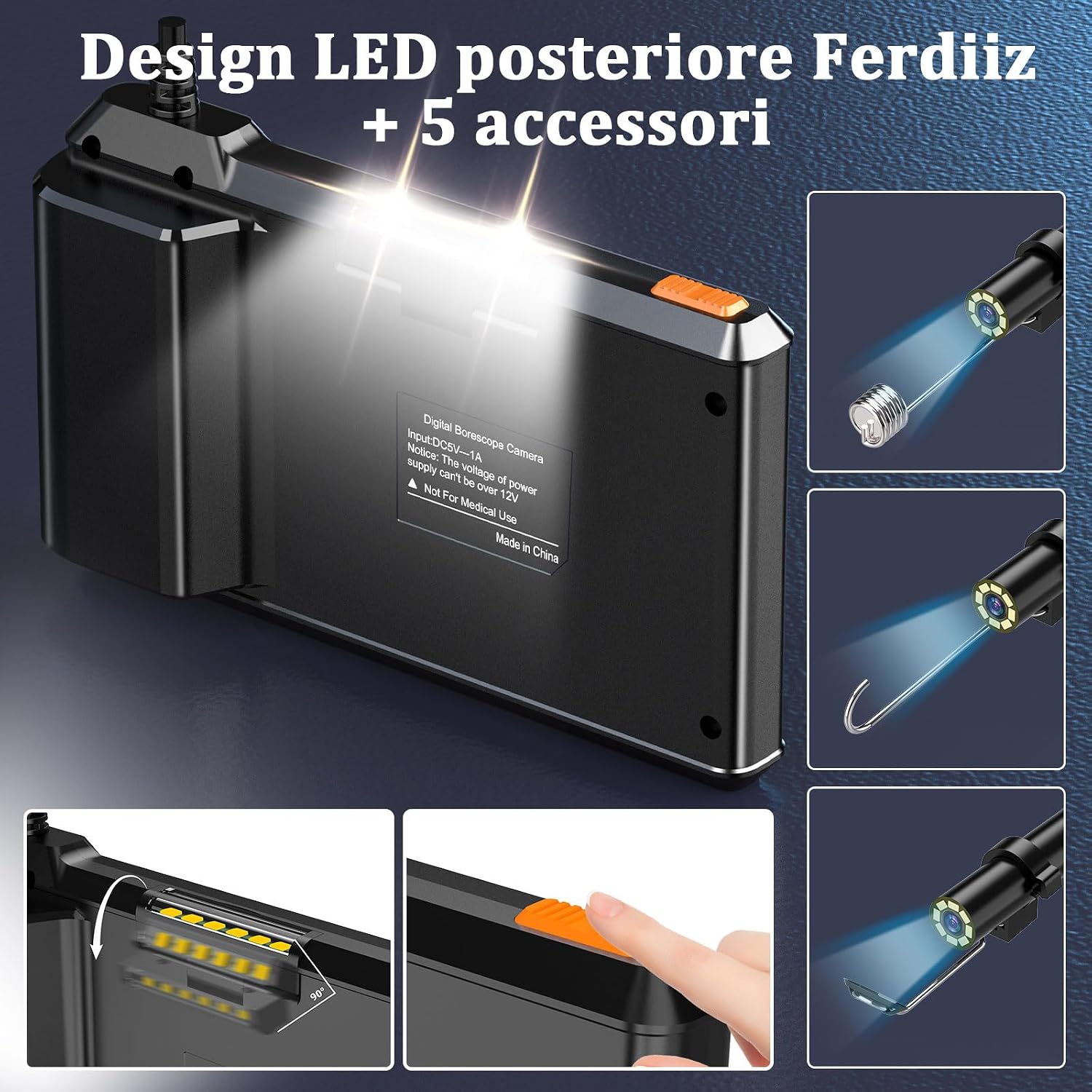 Thumbnail 4 de Ferdiiz Endoscopio HD 1920P, 4,3 pollici