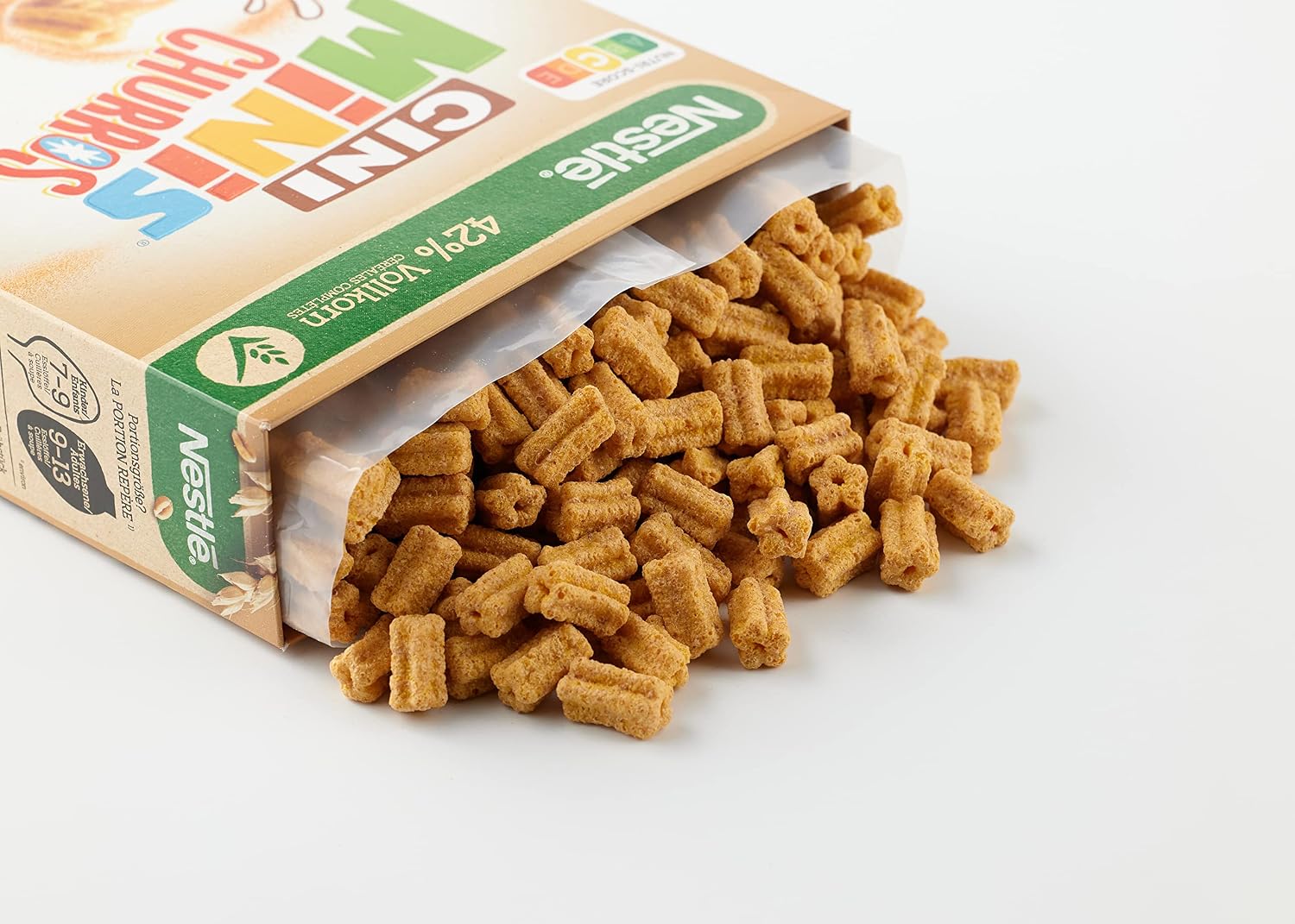 Detalle de Nestlé CINI MINIS Churros Frühstücks-Cerealien 2er Pack – 360 g × 2 mit 42% Vollkornanteil